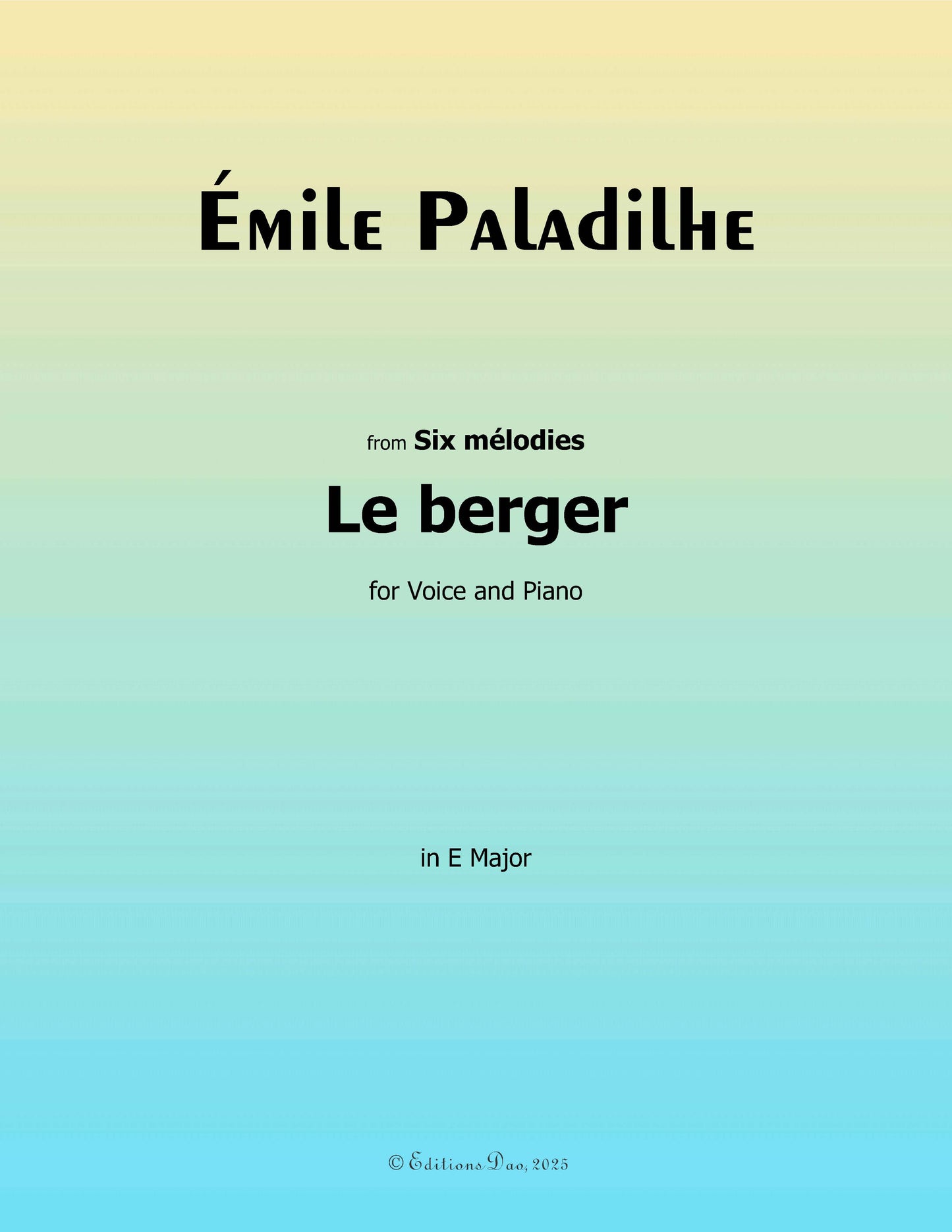 Joli berger, by Paladilhe