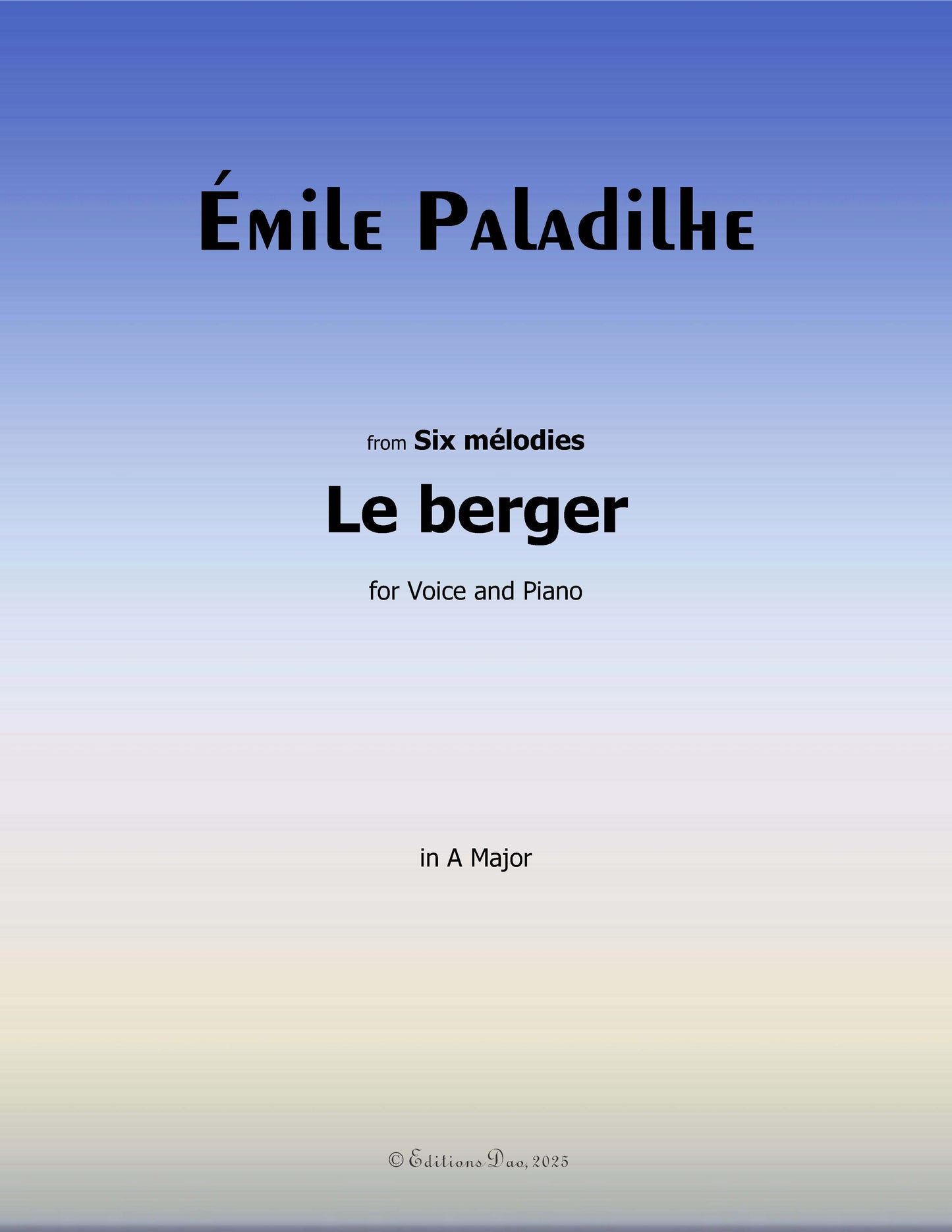 Le berger, by Paladilhe