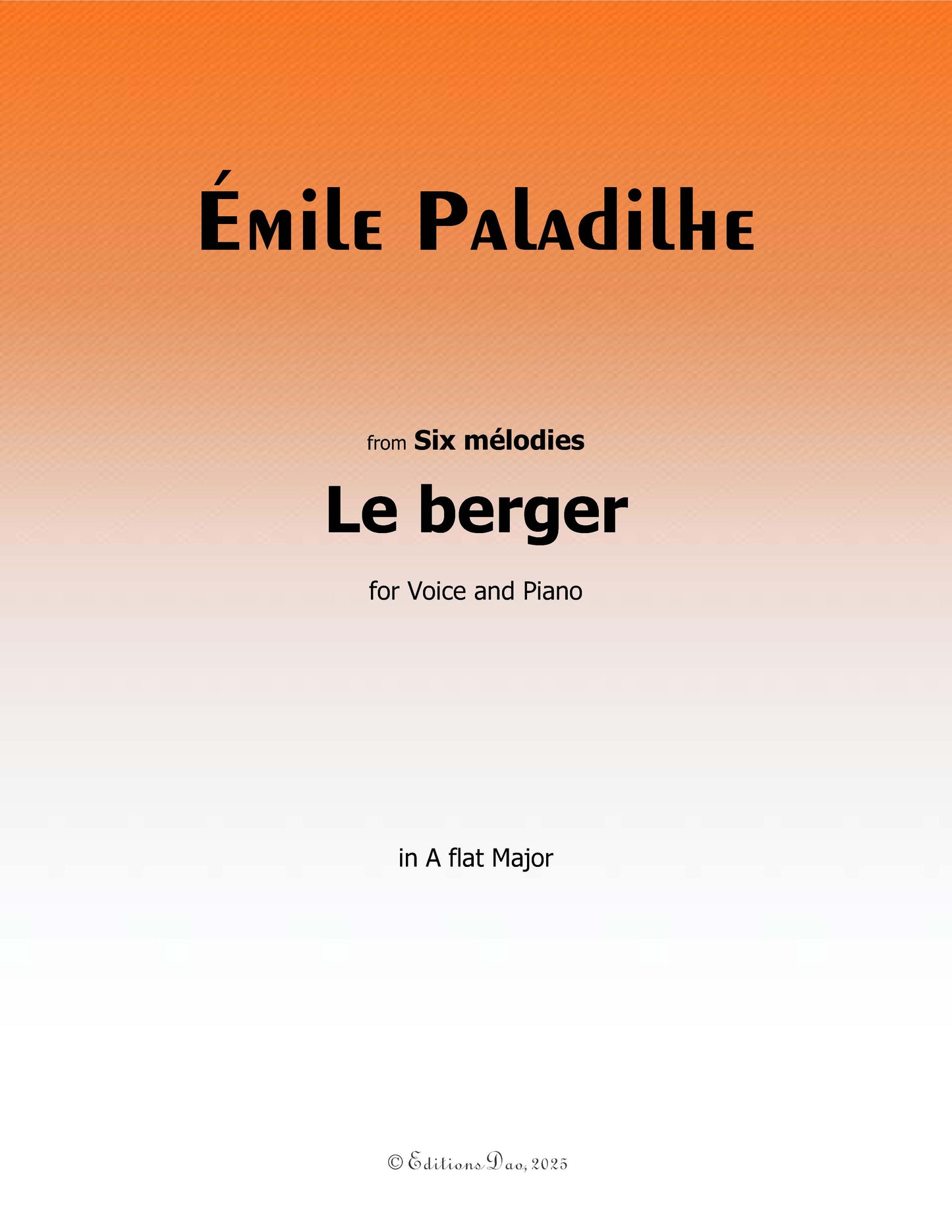 Le berger, by Paladilhe