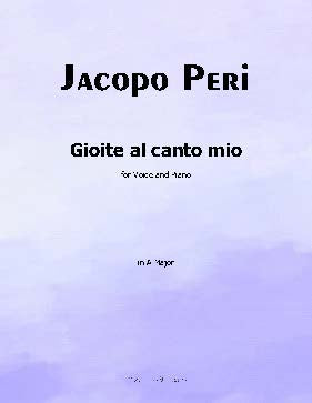Gioite al canto mio, by J. Peri
