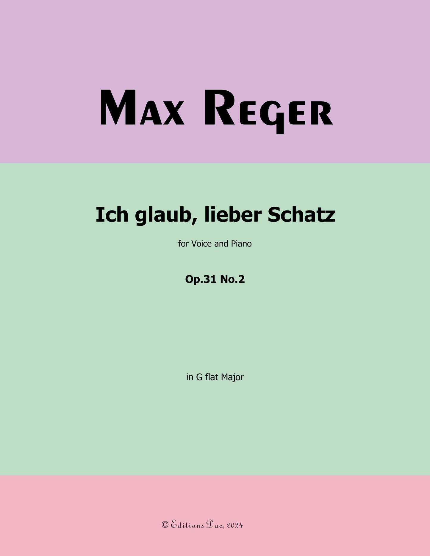 Ich glaub,lieber Schatz, by M. Reger