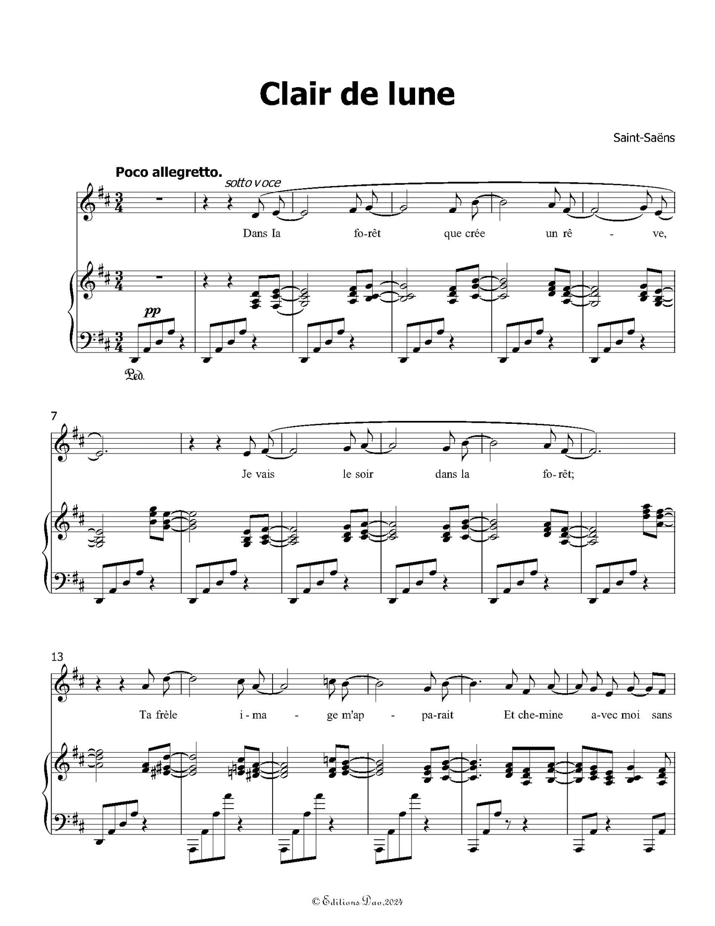 Clair de lune, by Saint-Saëns