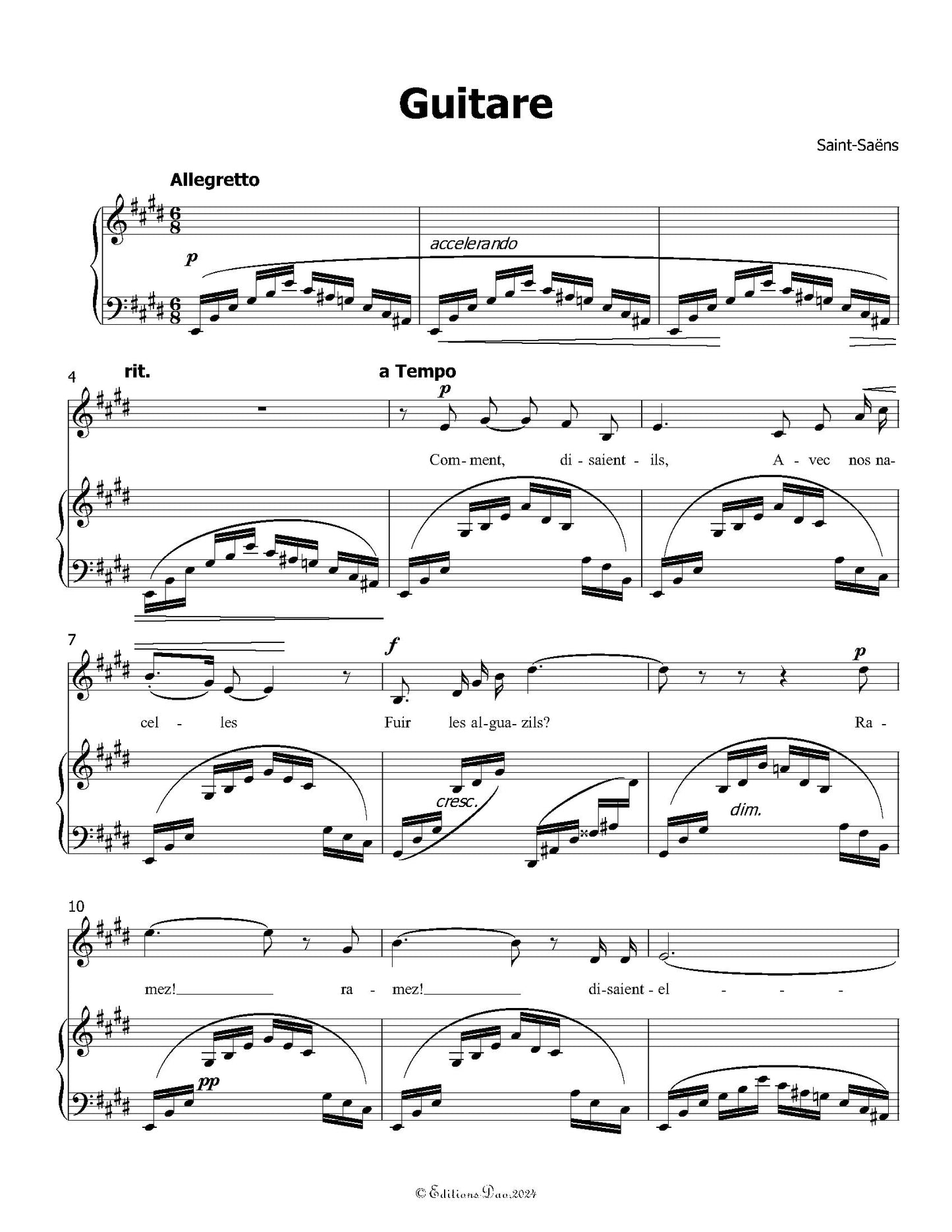 Guitare, by Saint-Saëns