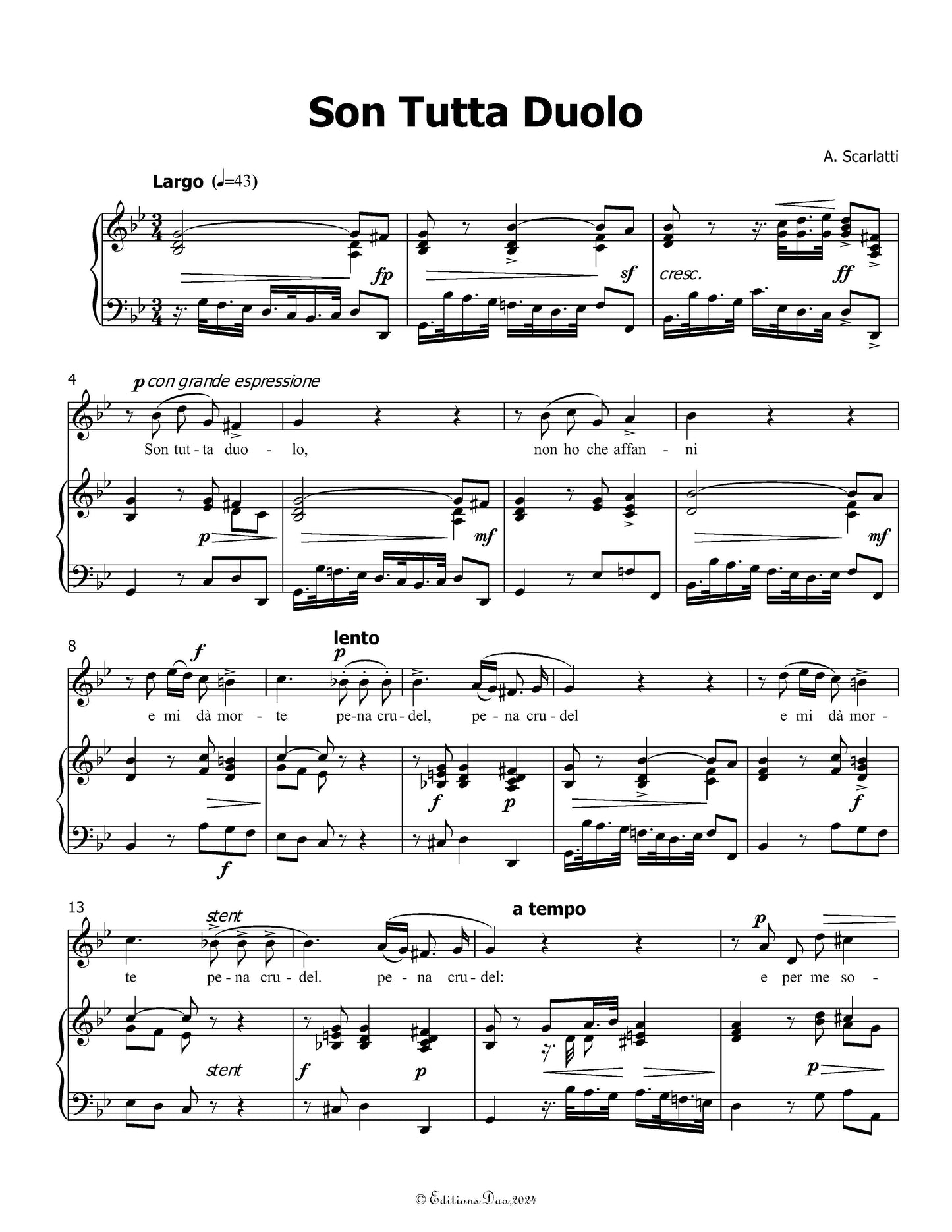 Son Tutta Duolo,by A. Scarlatti
