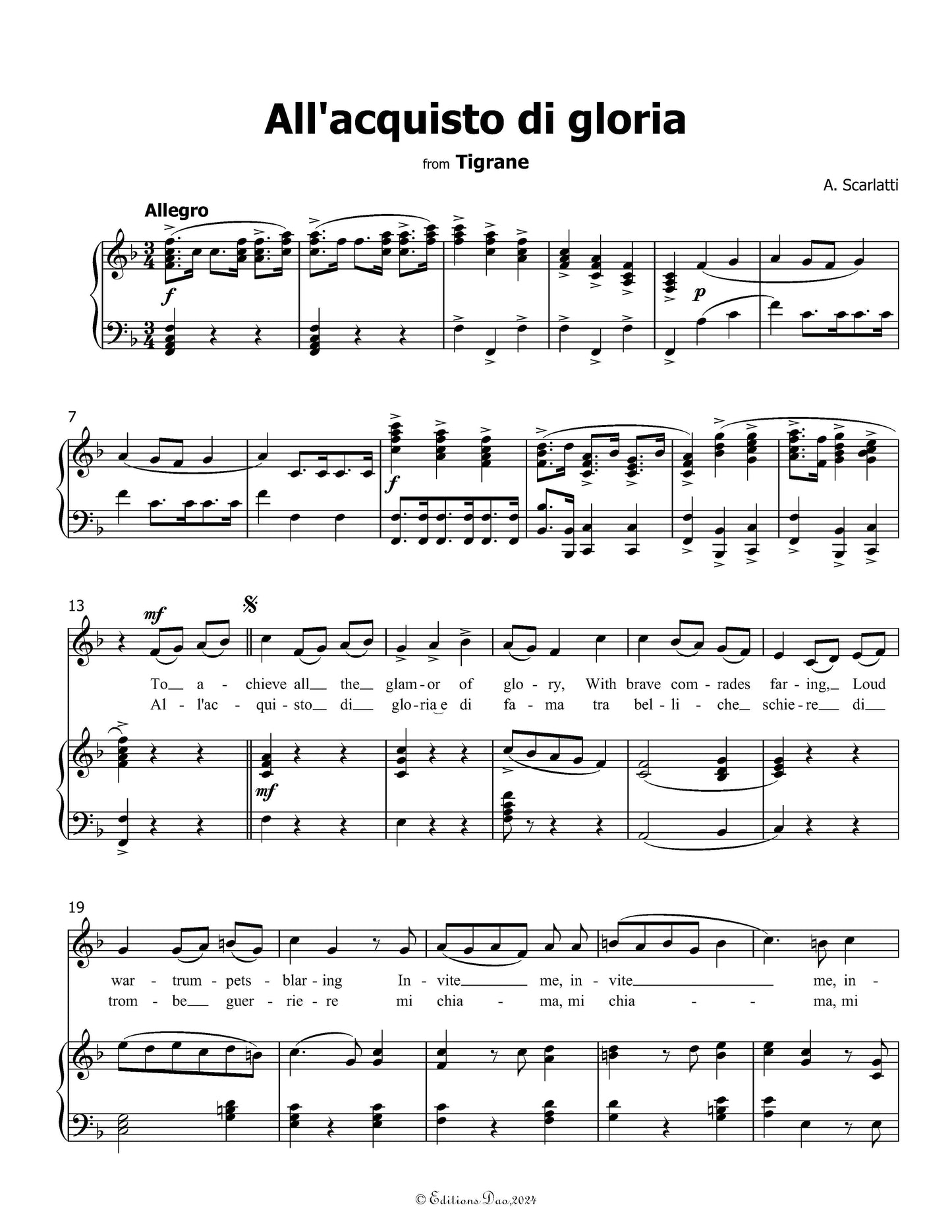 All'acquisto Di Gloria by Scarlatti