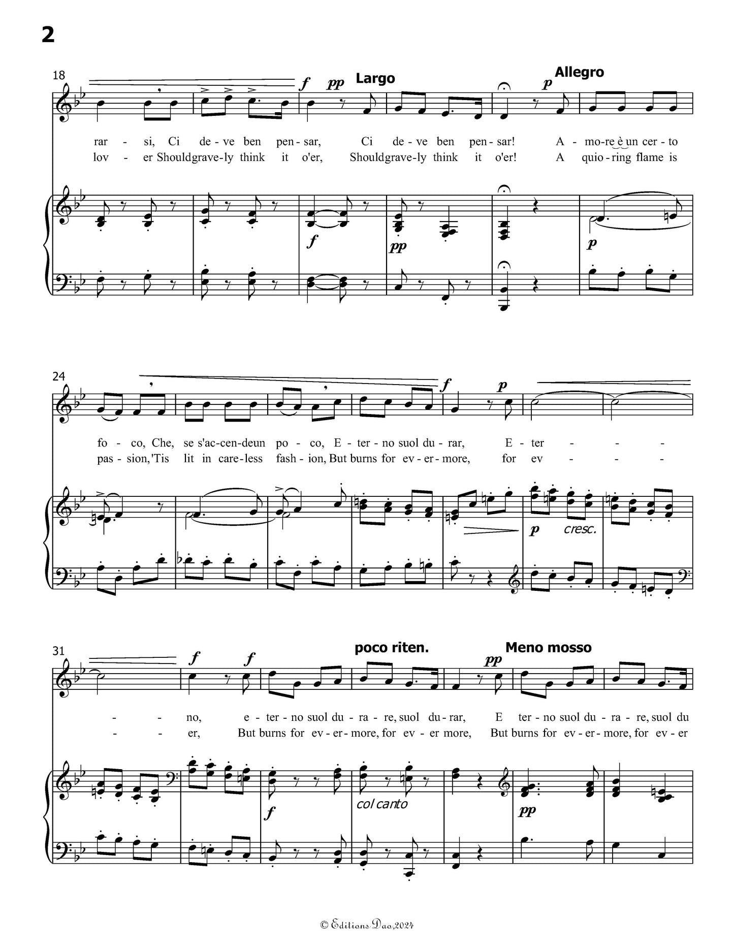 Chi vuole innamorarsi,by A. Scarlatti