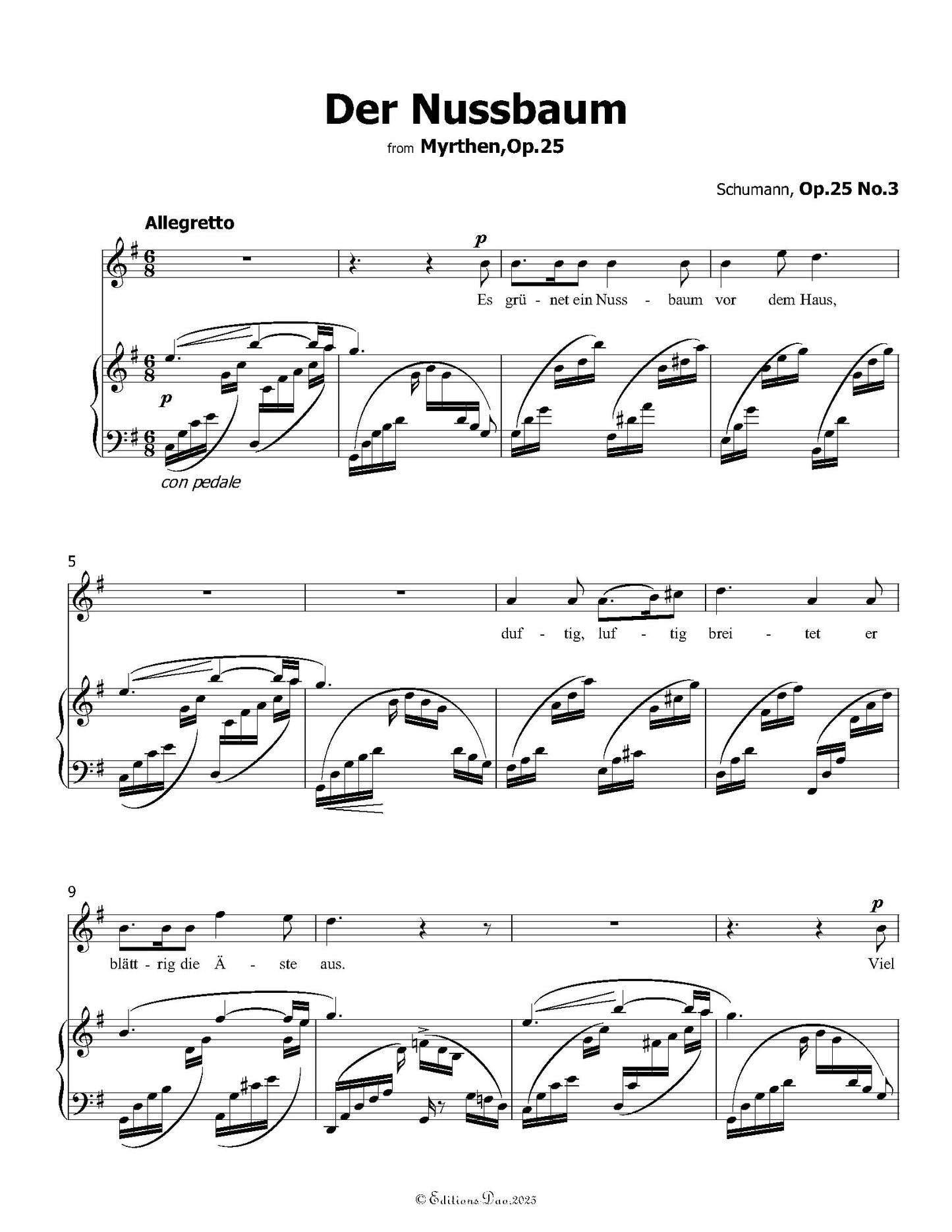 Der Nussbaum, by R. Schumann