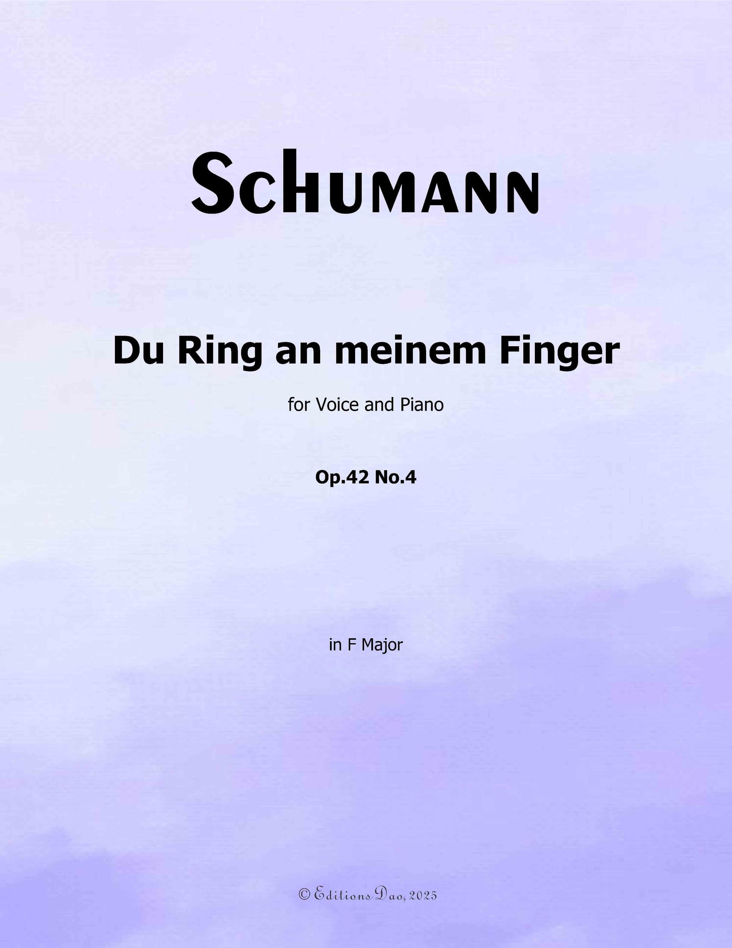 Du Ring an meinem Finger, by R. Schumann