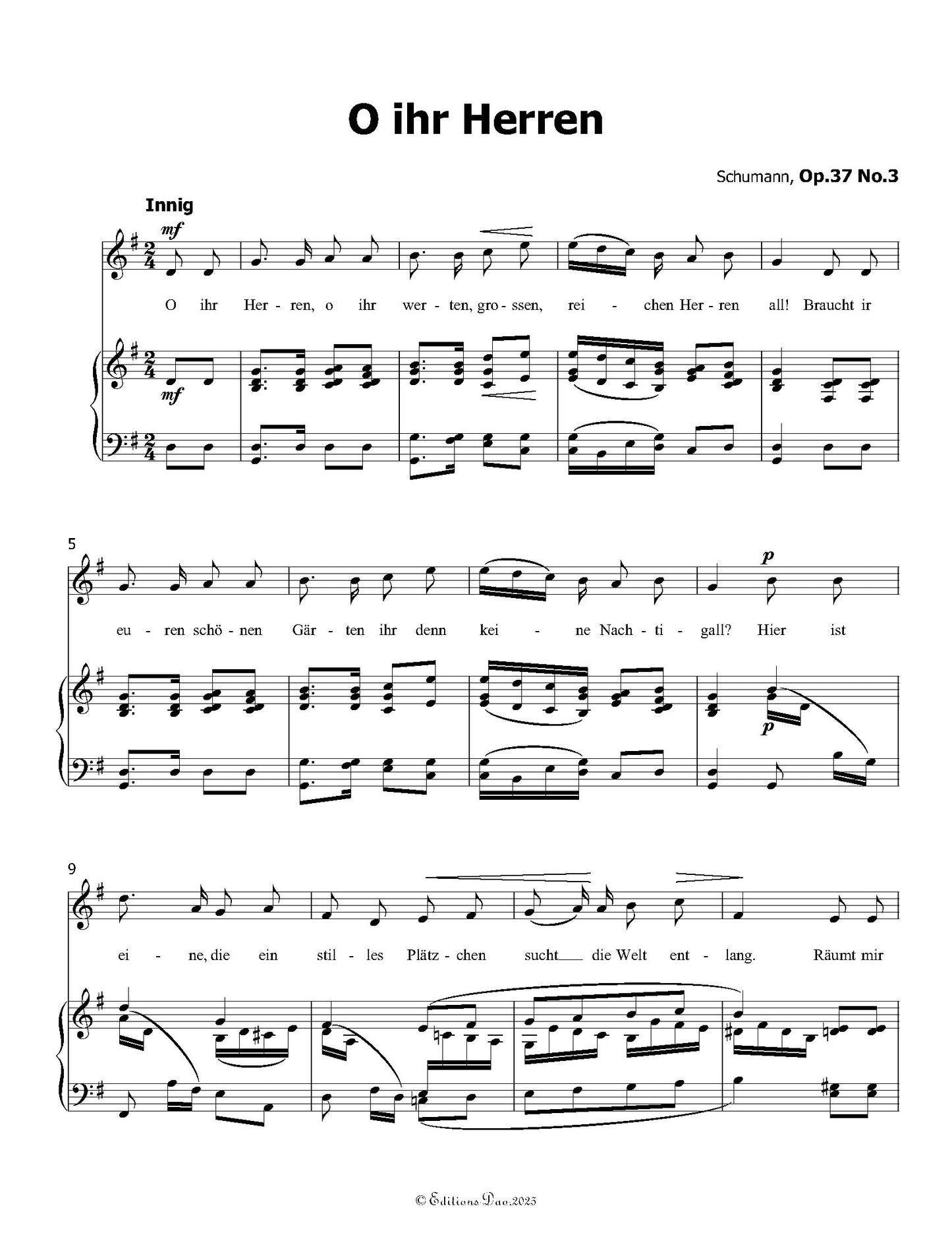 O ihr Herren, by R. Schumann