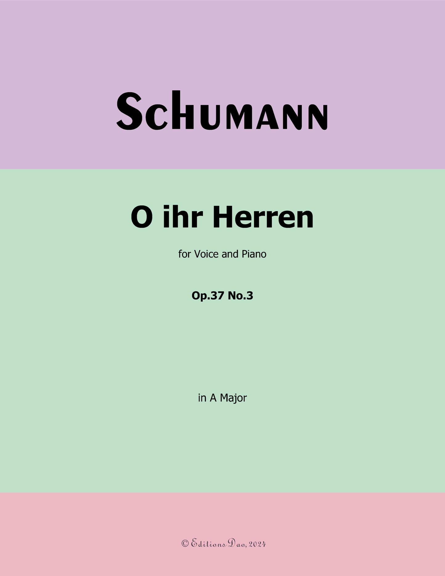 O ihr Herren, by R. Schumann