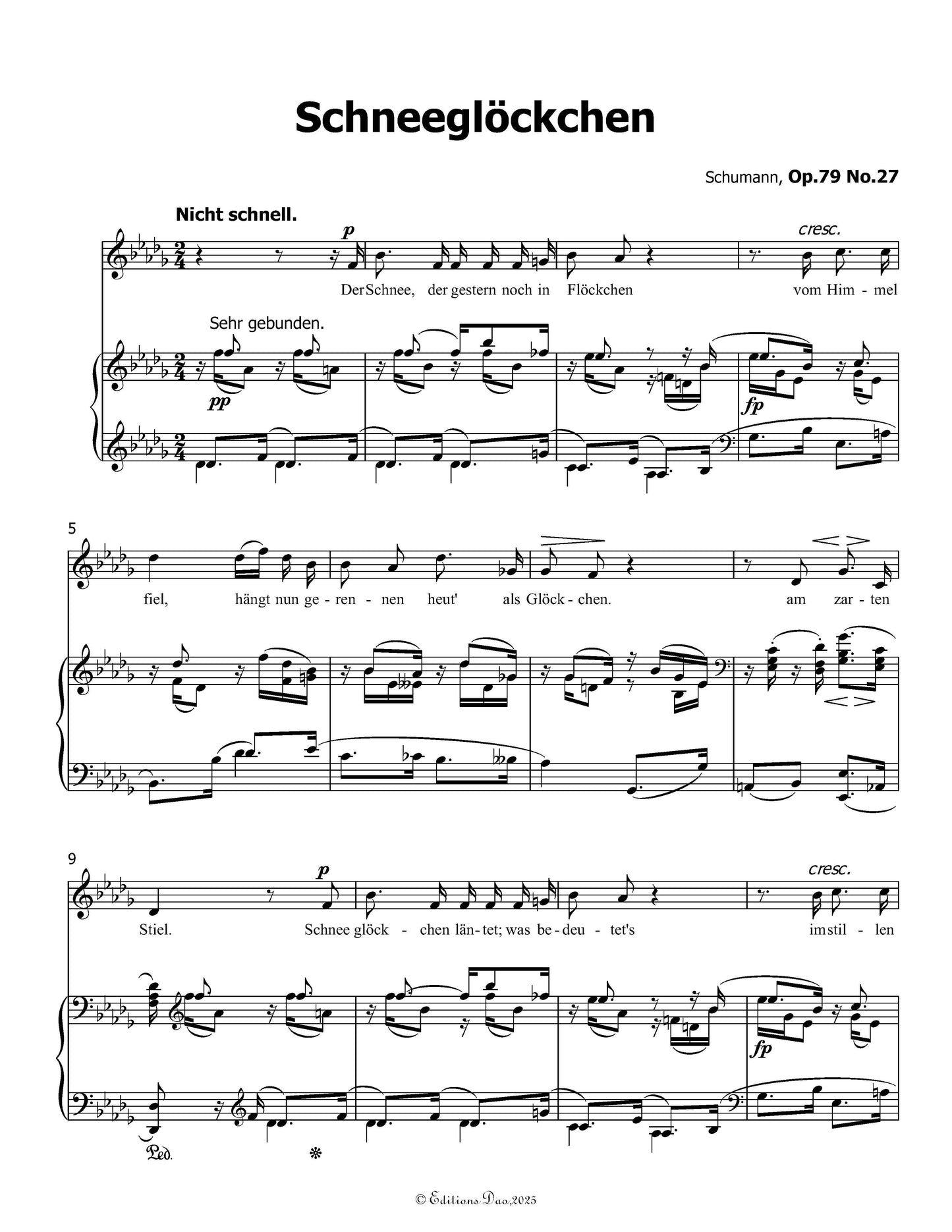 Schneeglockchen, by R. Schumann