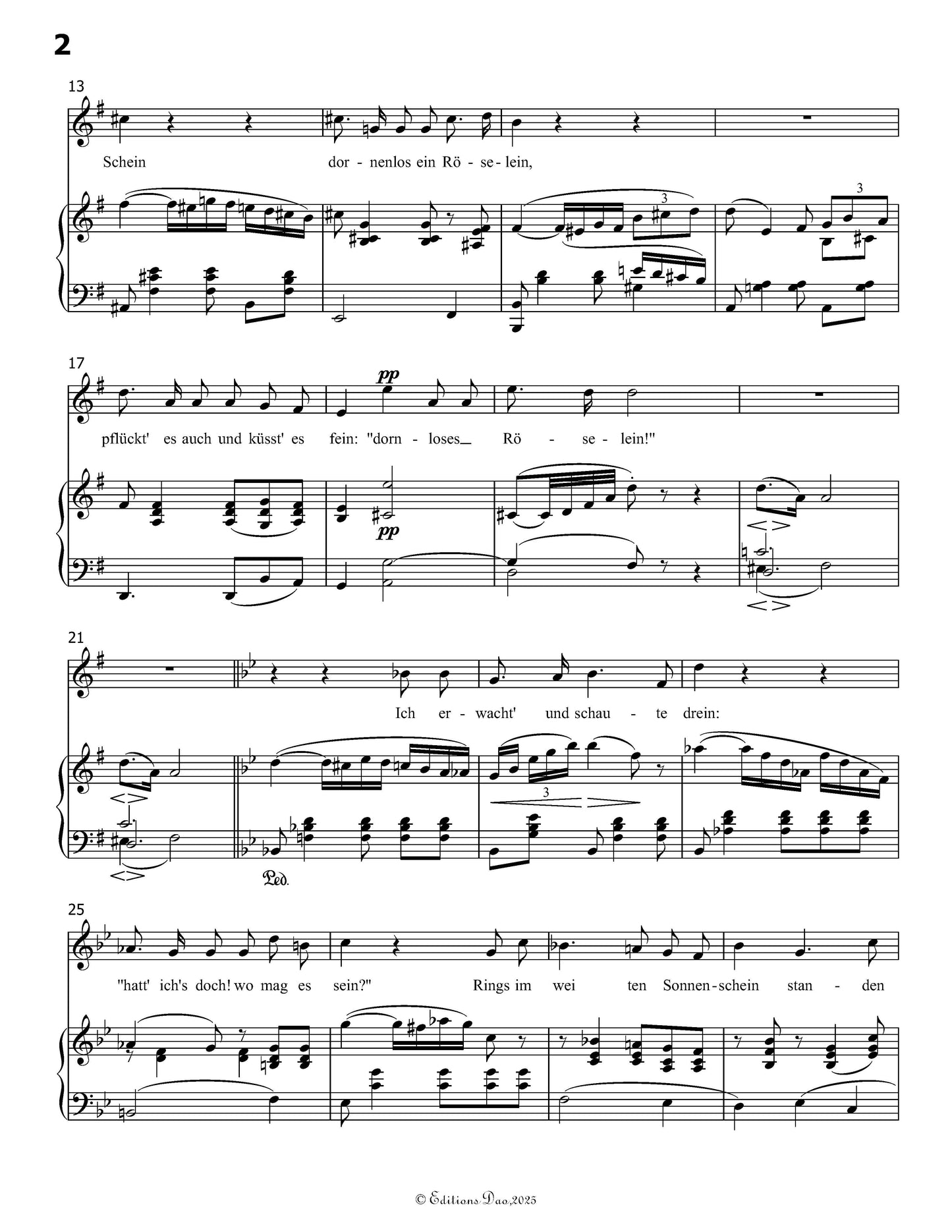 Roselein,Roselein, by R. Schumann