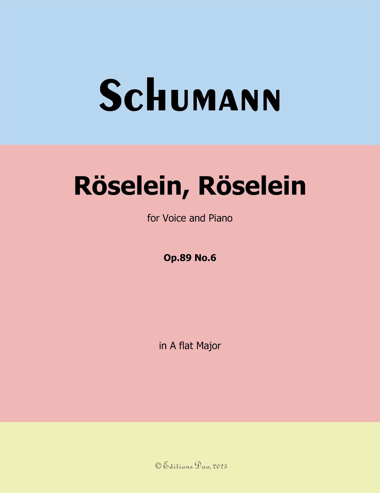 Roselein,Roselein, by R. Schumann