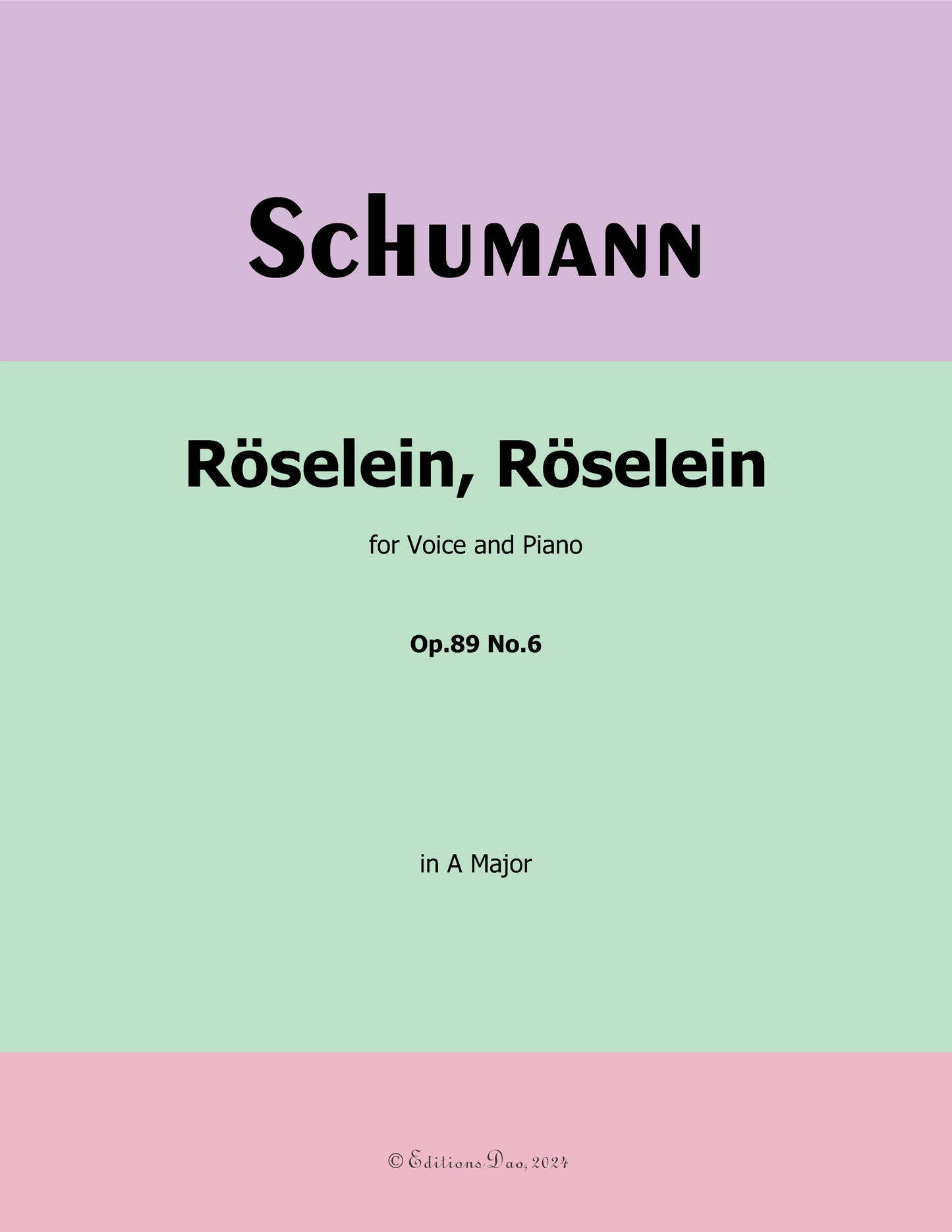Roselein,Roselein, by R. Schumann