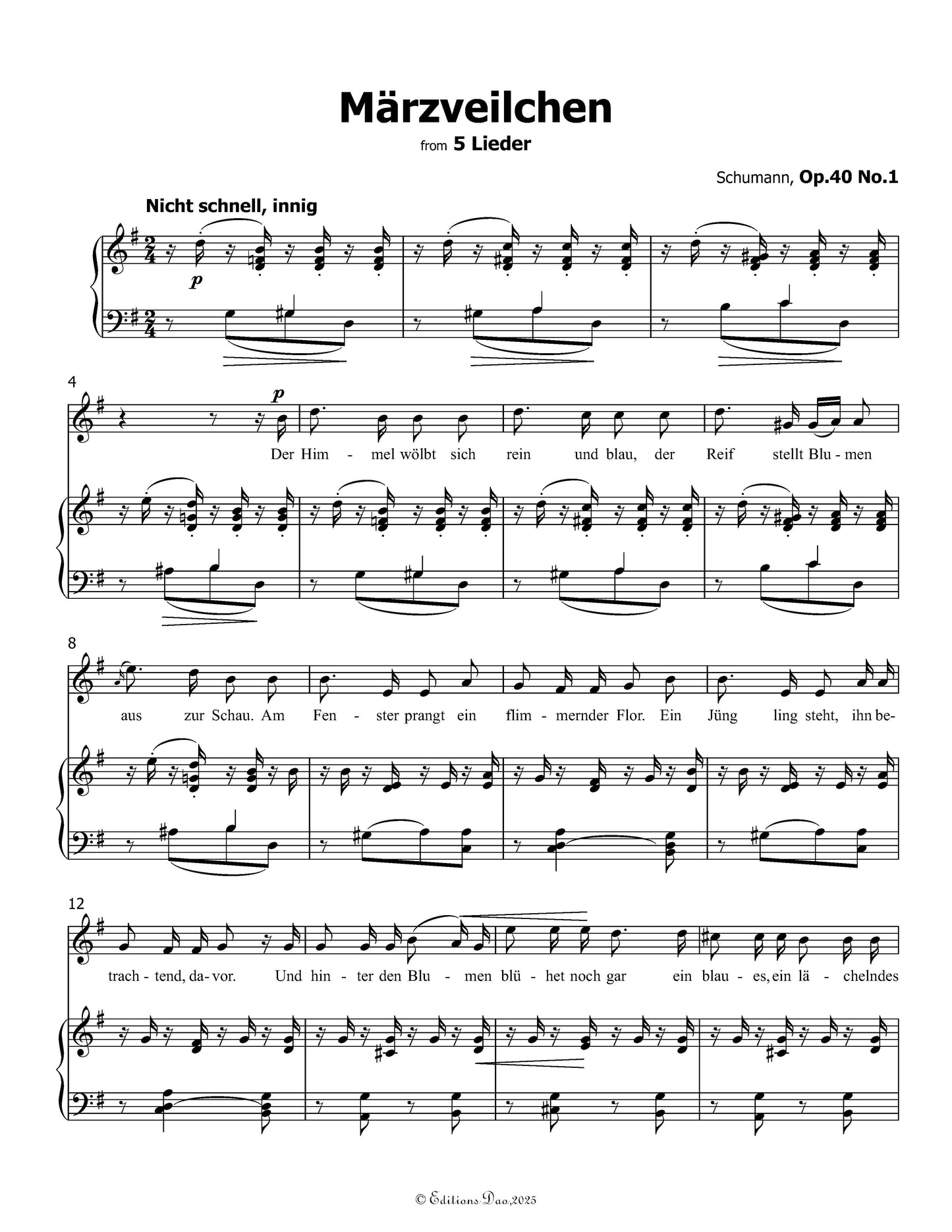 Marzveilchen, by R. Schumann