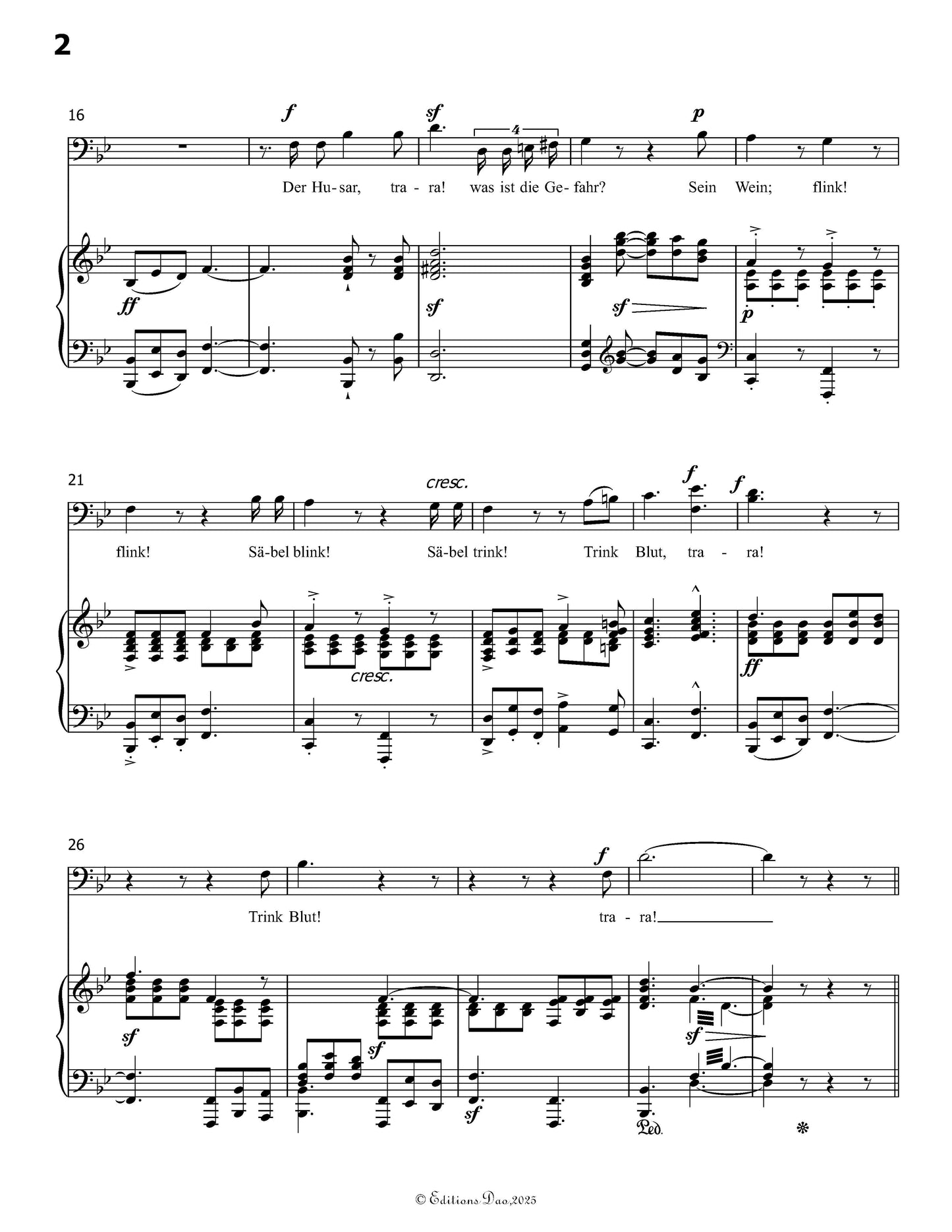 Der husar trara, by R. Schumann