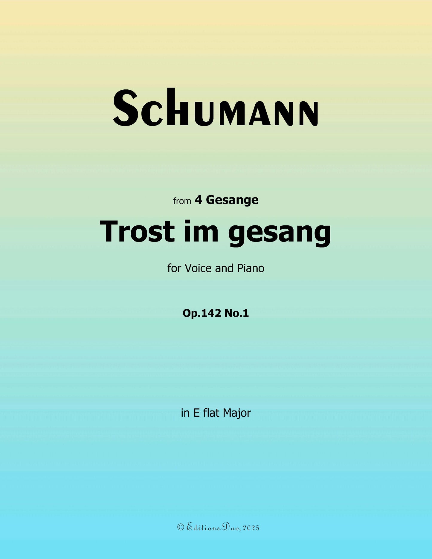 Trost im gesang, by R. Schumann