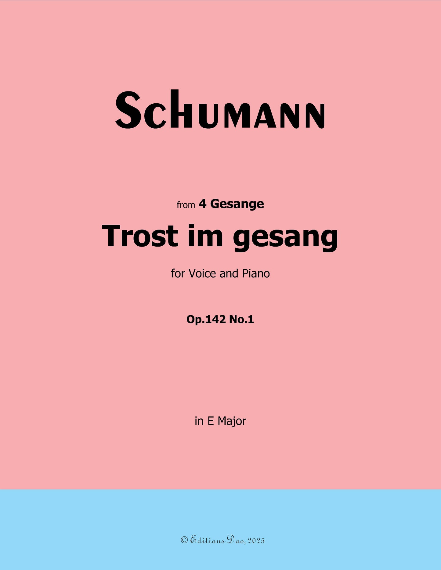 Trost im gesang, by R. Schumann