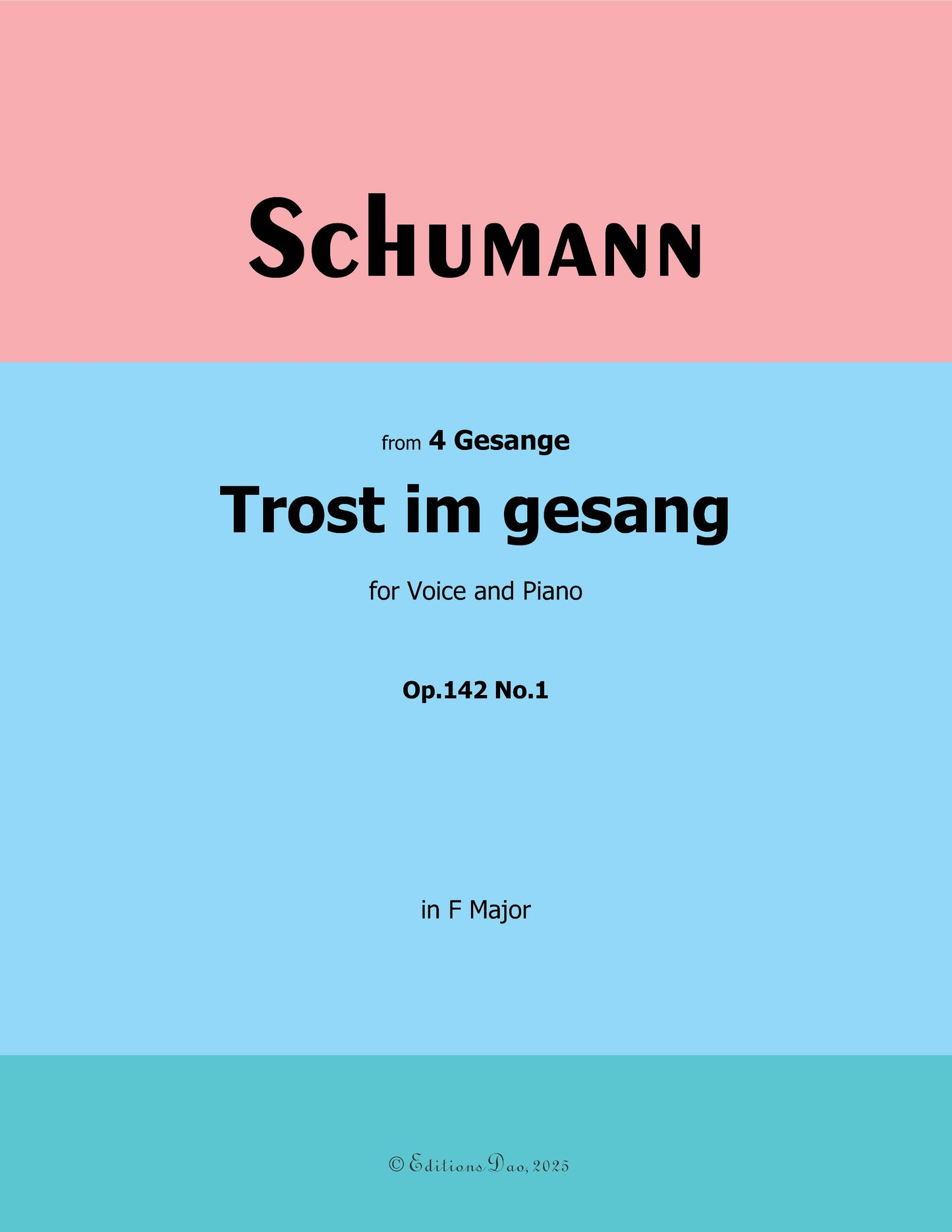 Trost im gesang, by R. Schumann