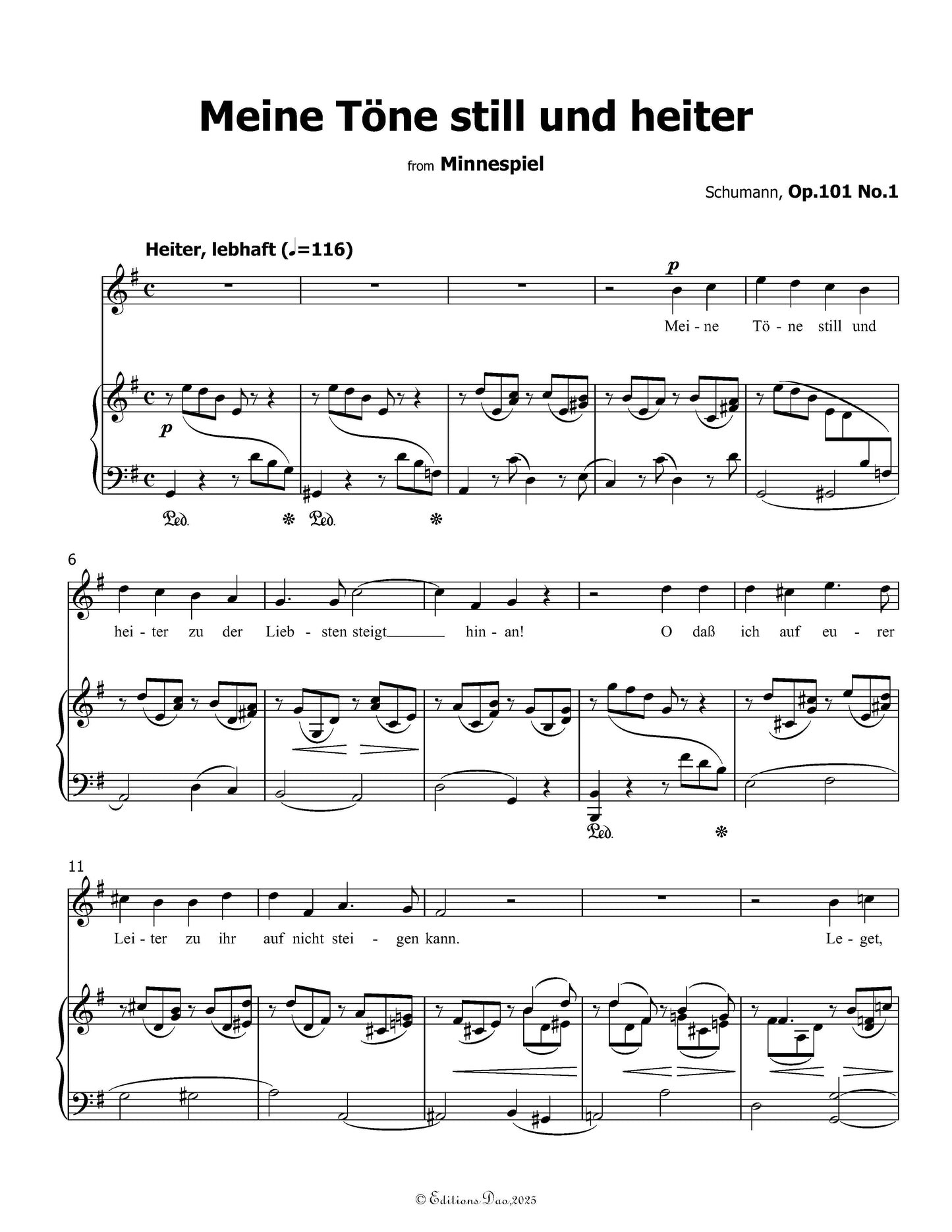 Meine Tone still und heiter, by R. Schumann