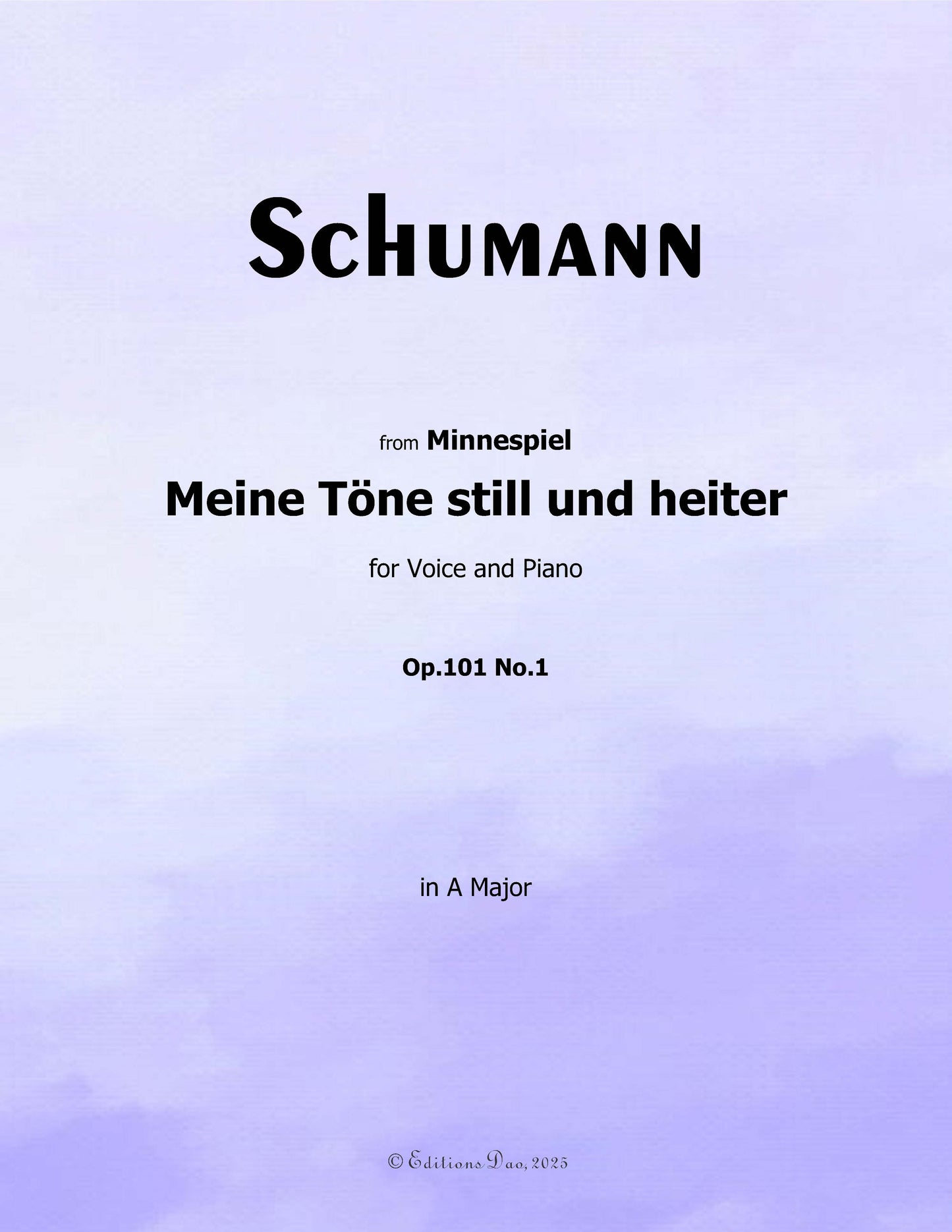 Meine Tone still und heiter, by R. Schumann