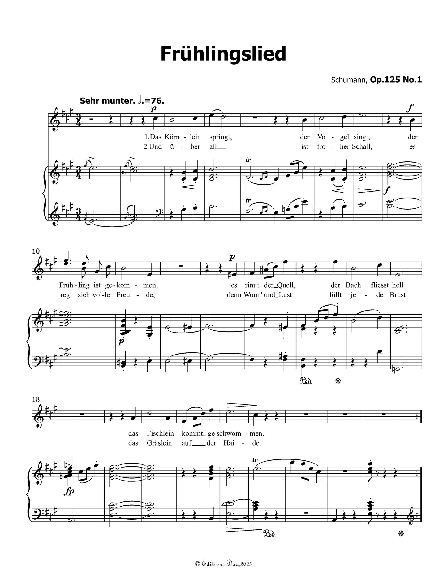 Fruhlingslied, by R. Schumann