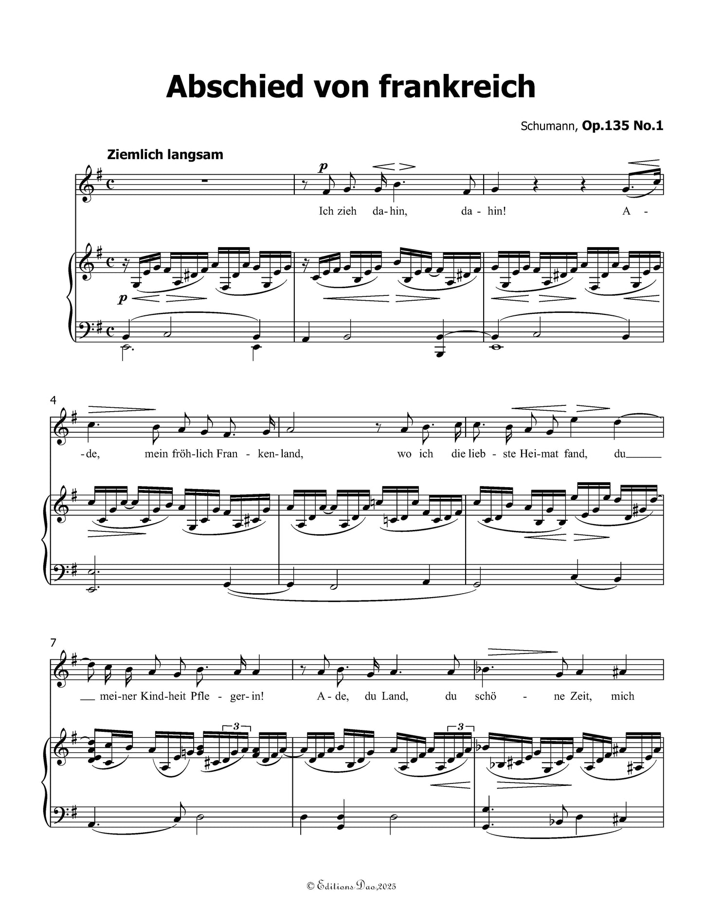 Abschied von frankreich, by R. Schumann