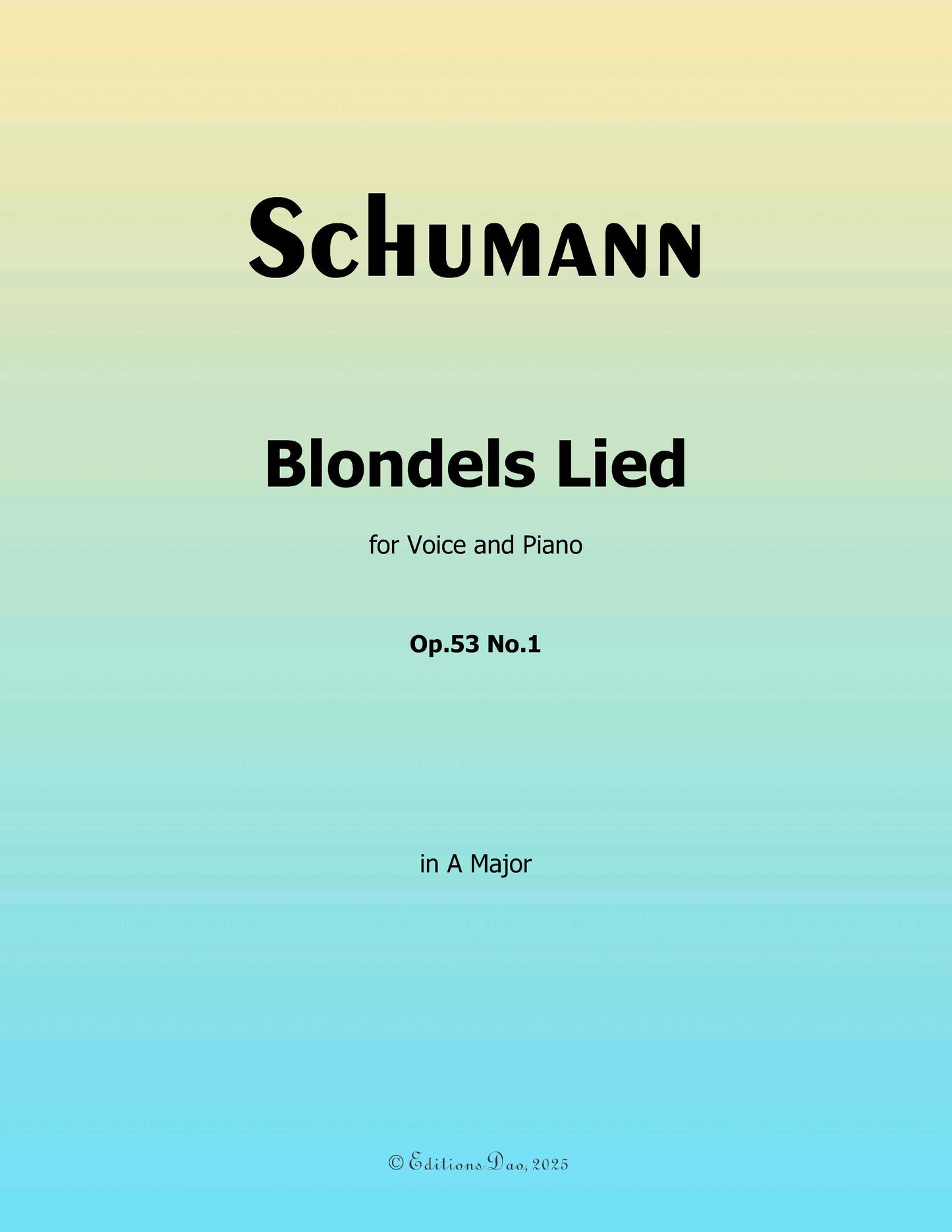 Blondels Lied, by R. Schumann
