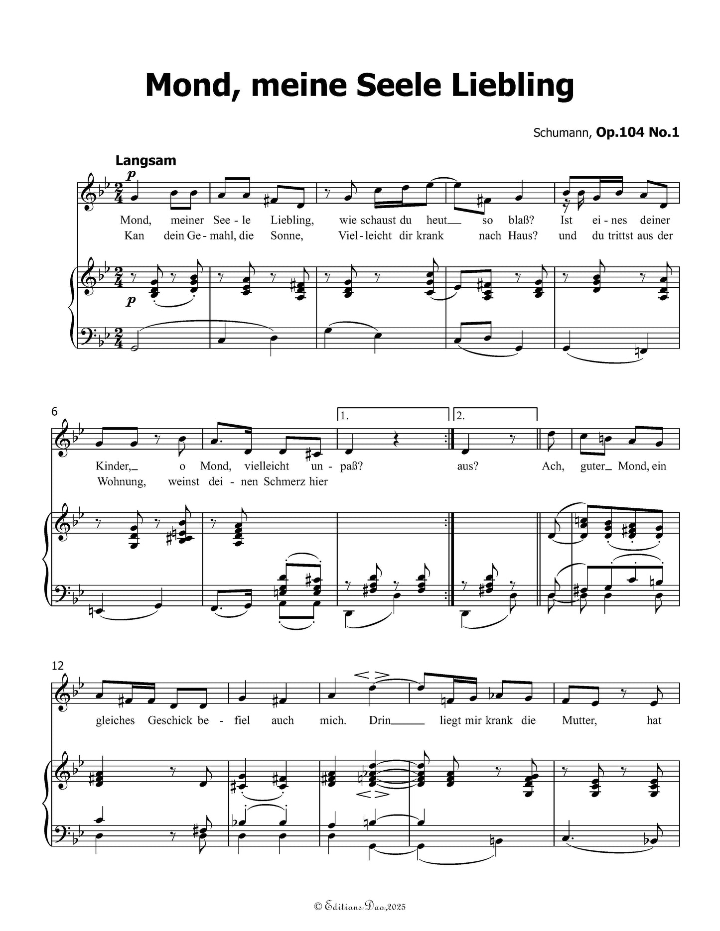 Mond,meiner Seele Liebling, by R. Schumann