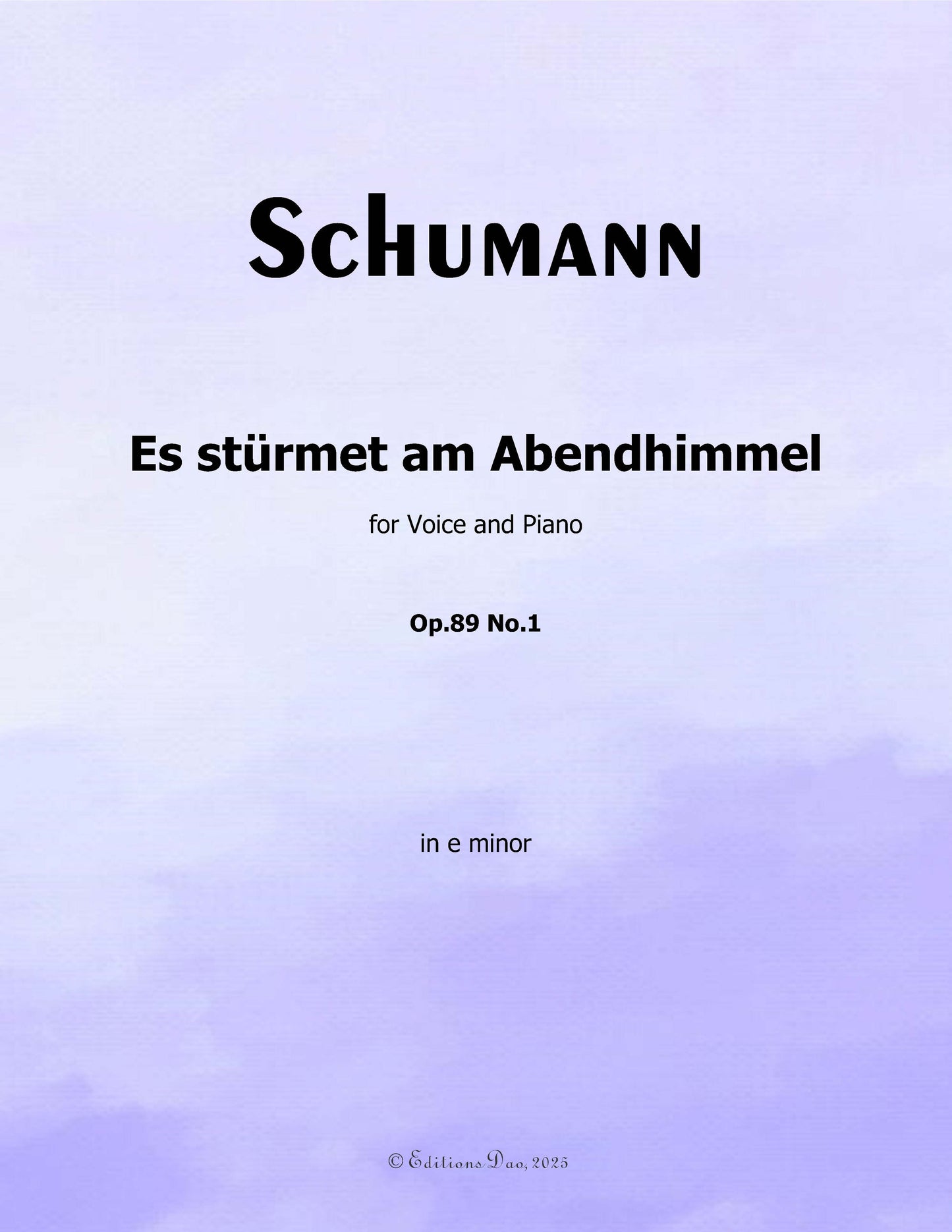 Es sturmet am Abendhimmel, by R. Schumann