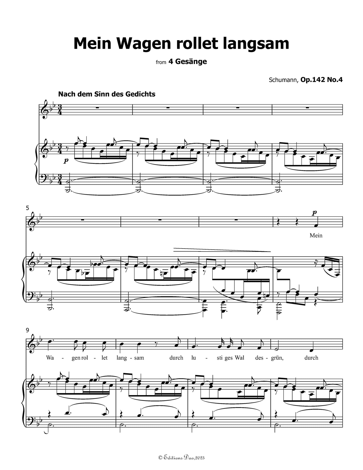 Mein Wagen rollet langsam, by R. Schumann