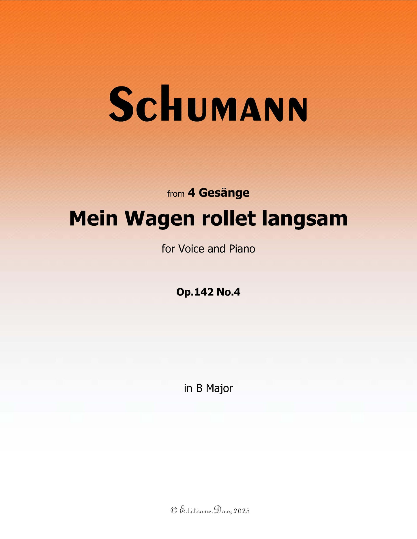 Mein Wagen rollet langsam, by R. Schumann