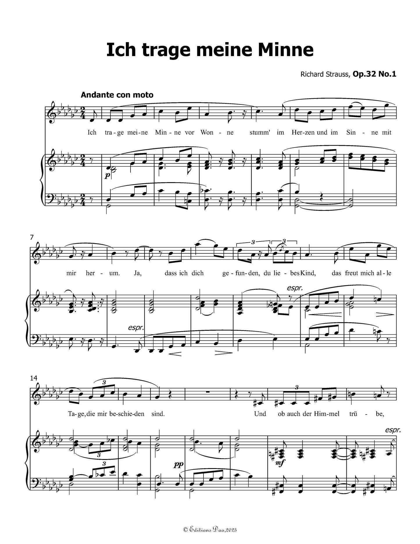Ich trage meine Minne, by Richard Strauss