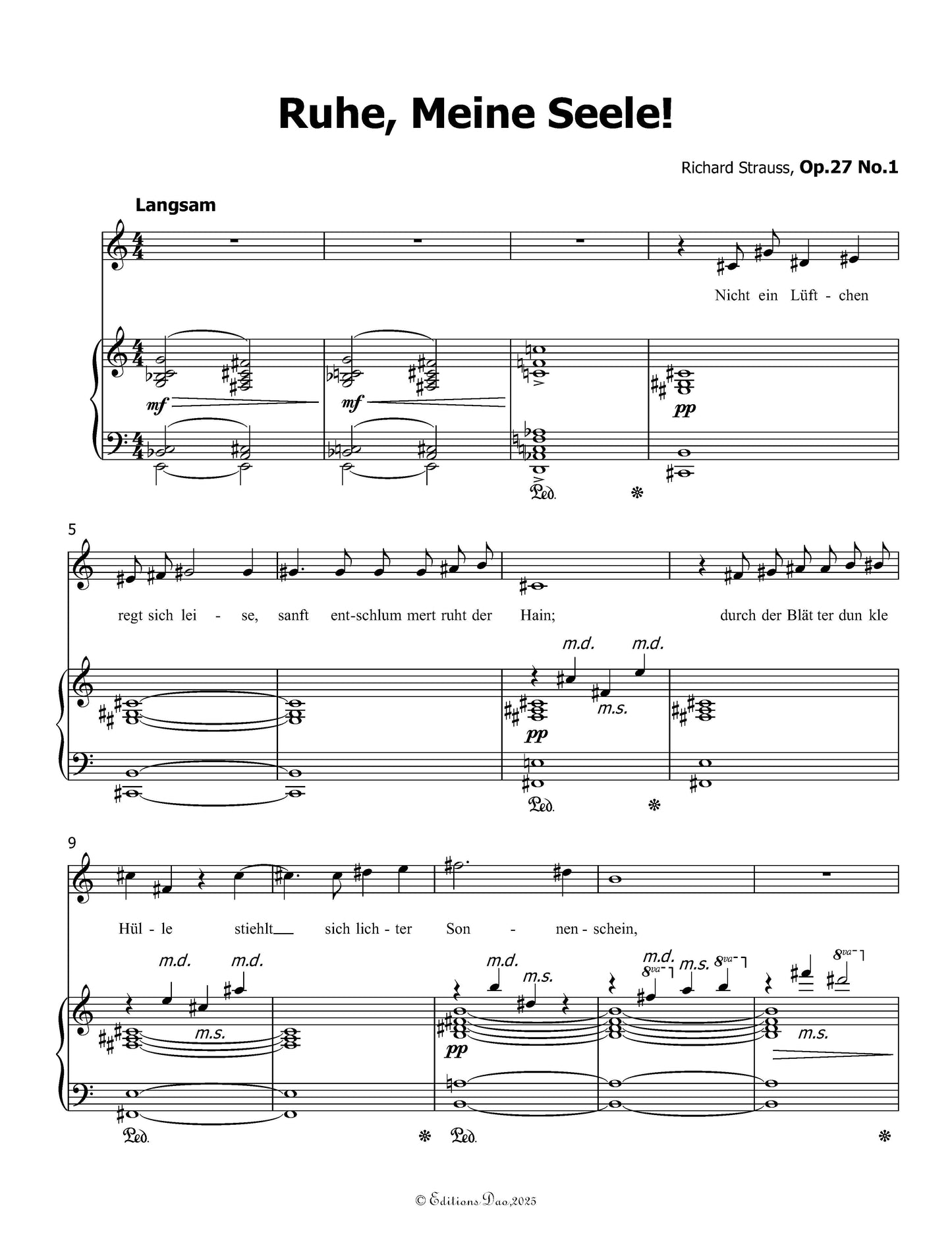 Ruhe,Meine Seele!, by Richard Strauss