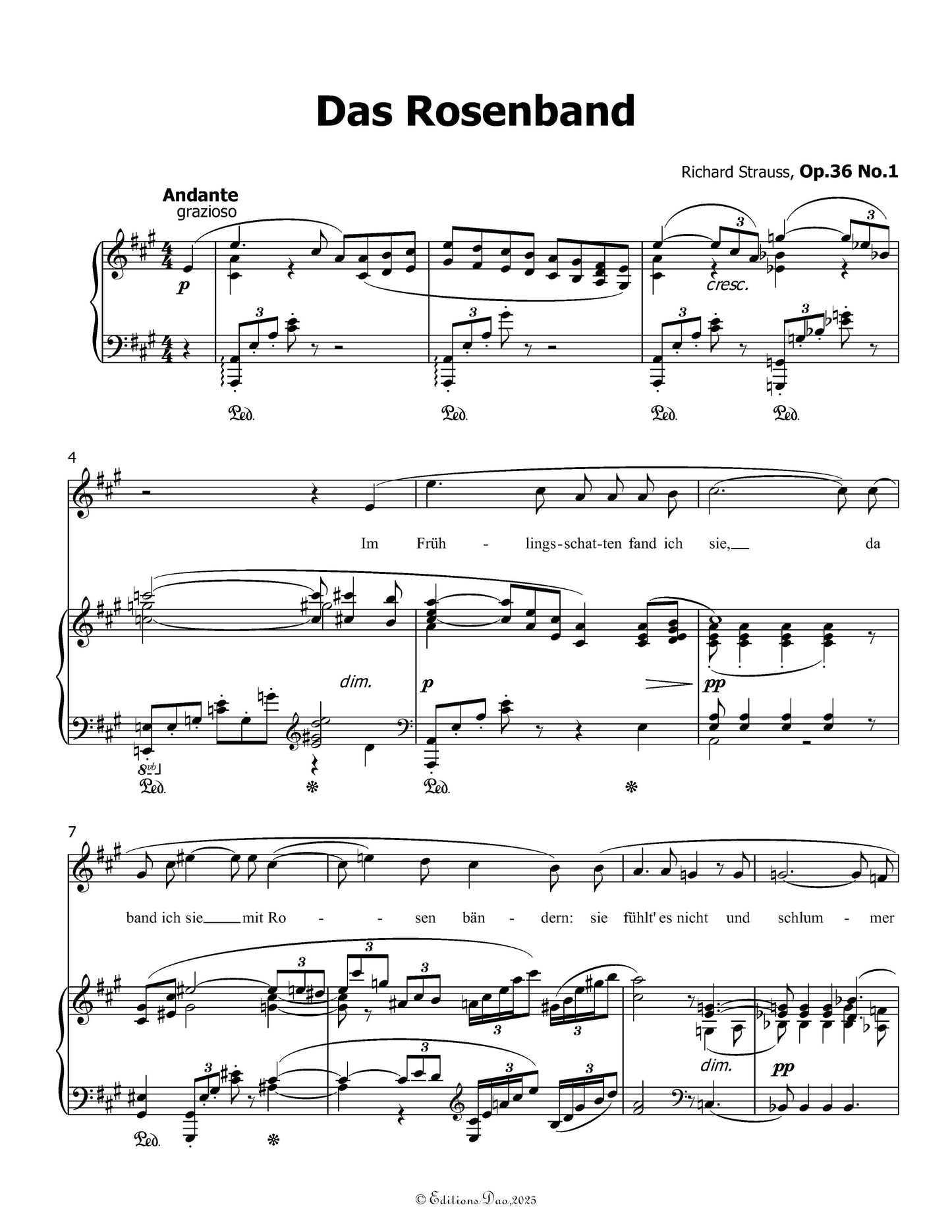 Das Rosenband, by Richard Strauss