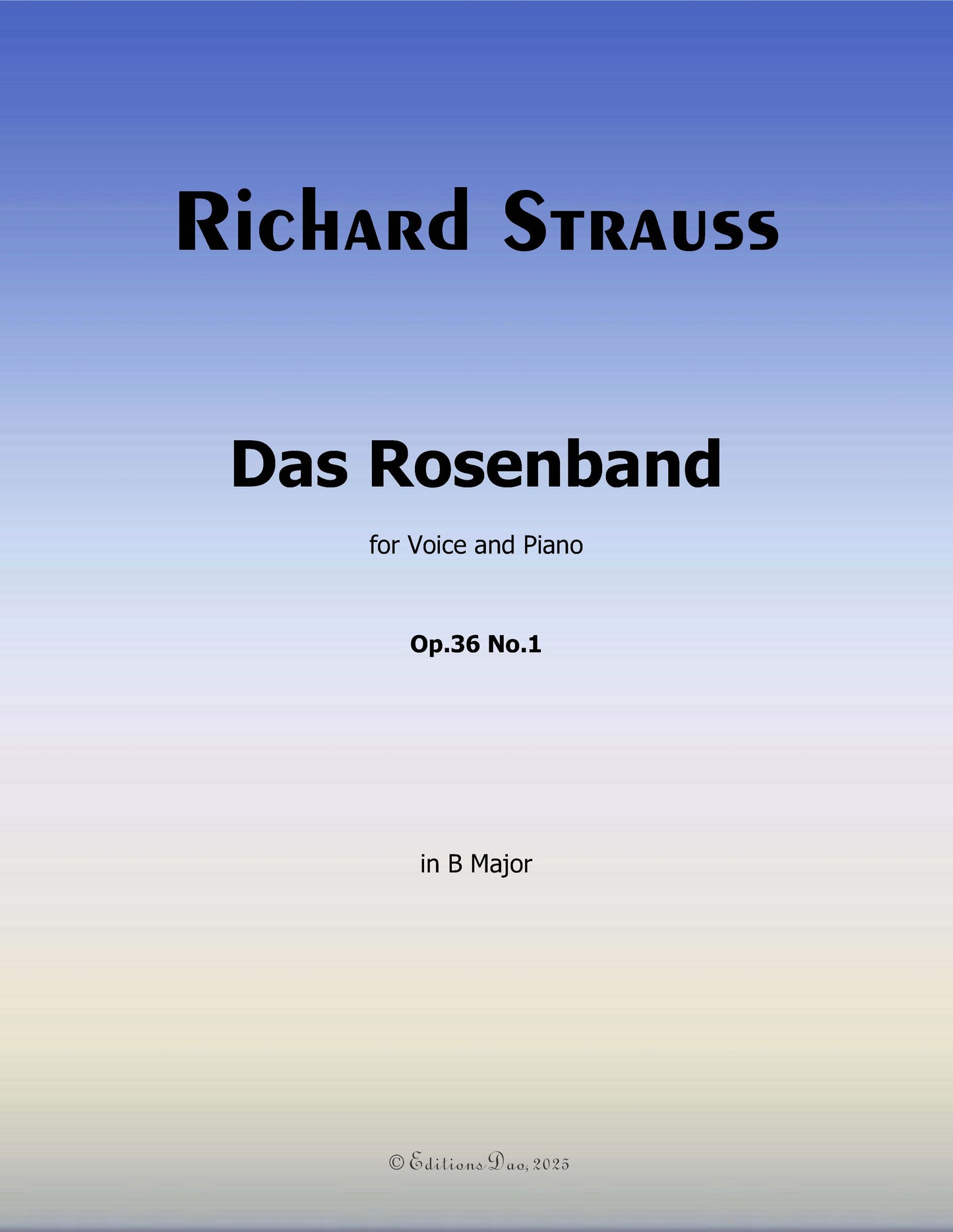 Das Rosenband, by Richard Strauss