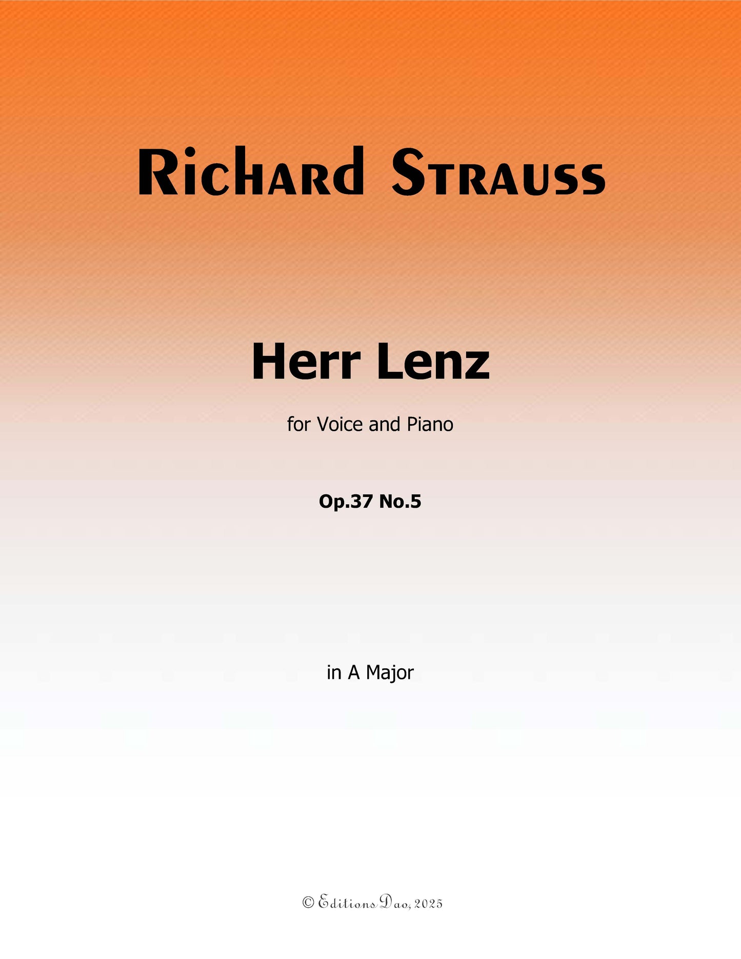 Herr Lenz, by Richard Strauss