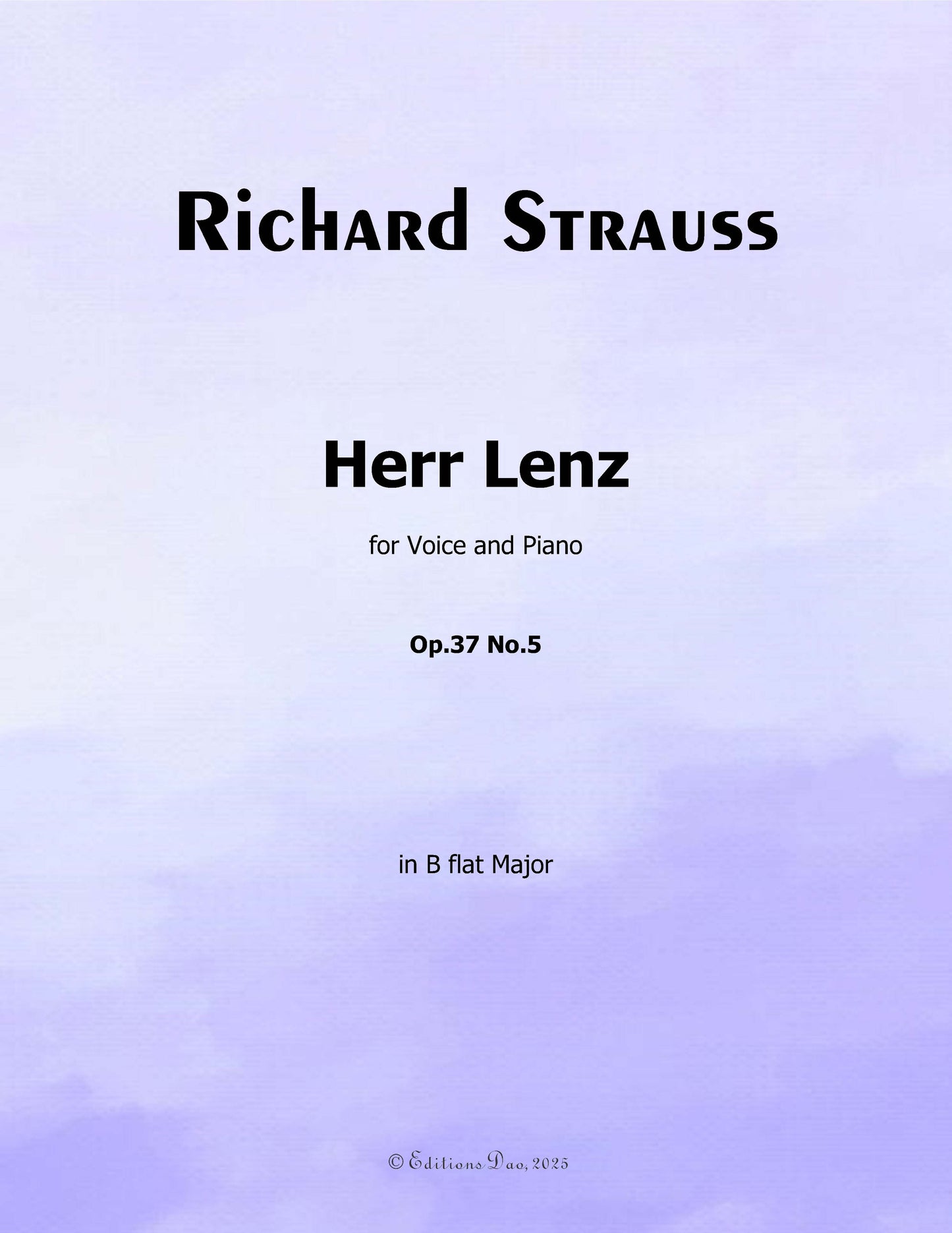 Herr Lenz, by Richard Strauss