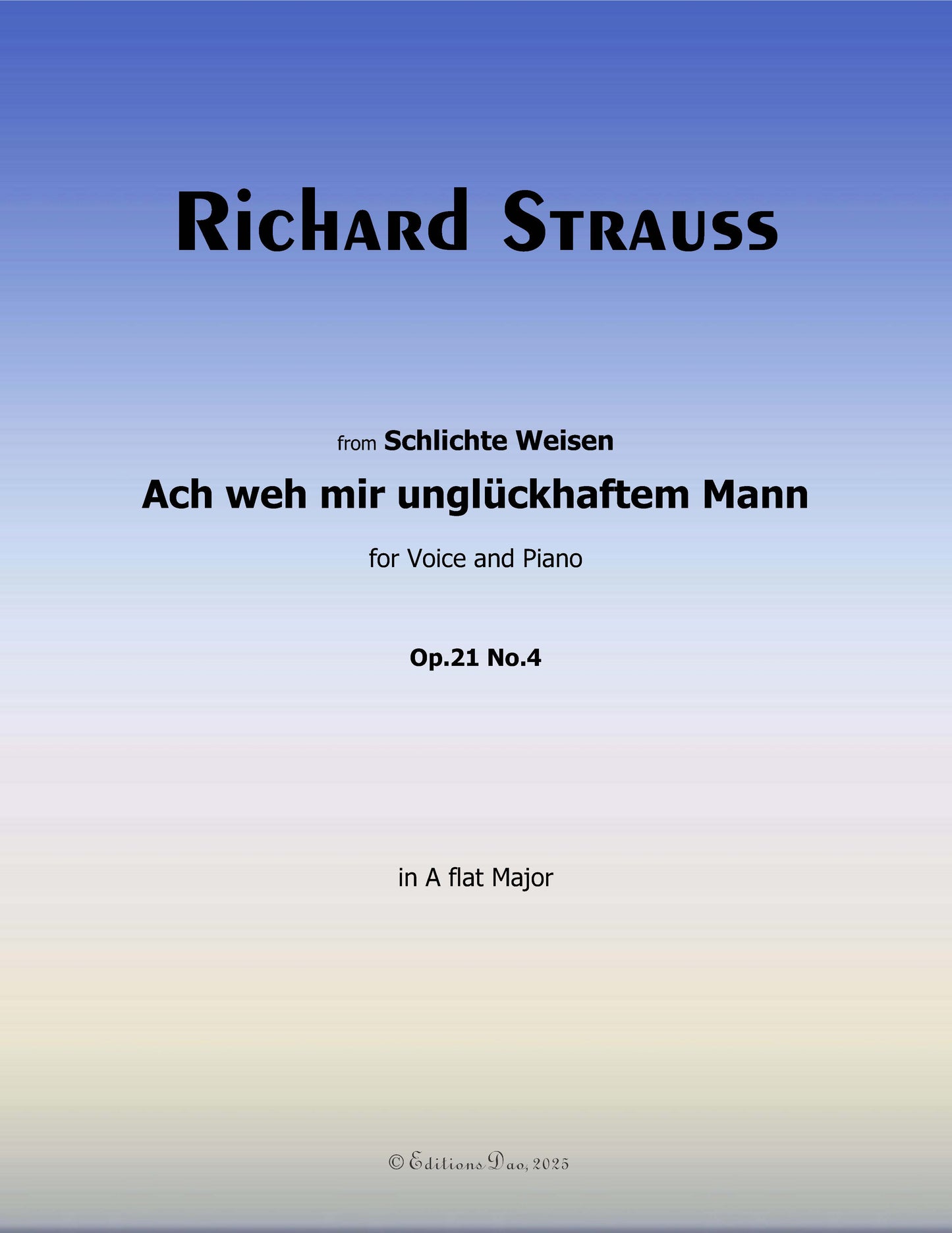 Ach weh mir unglückhaftem Mann, by Richard Strauss
