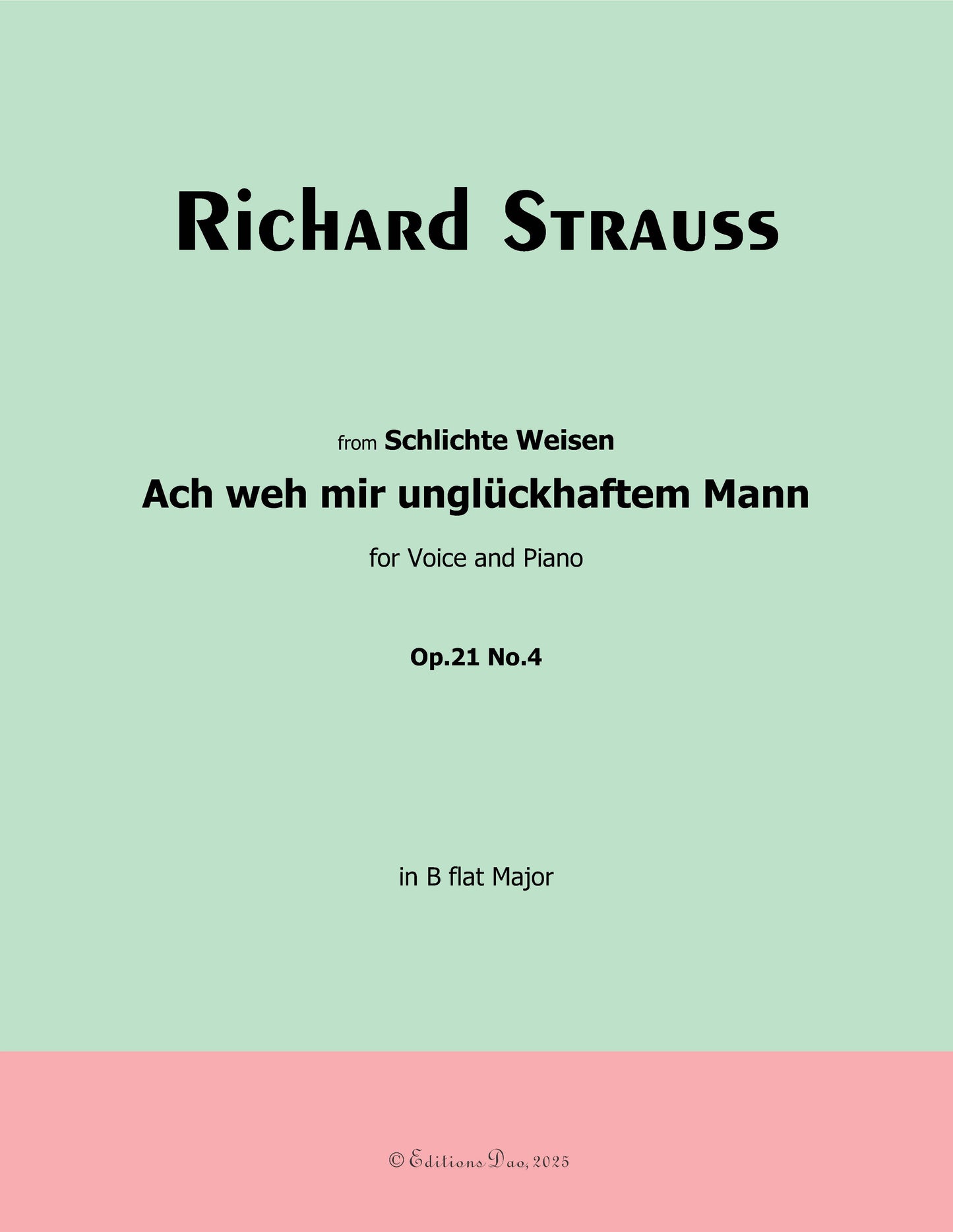 Ach weh mir unglückhaftem Mann, by Richard Strauss