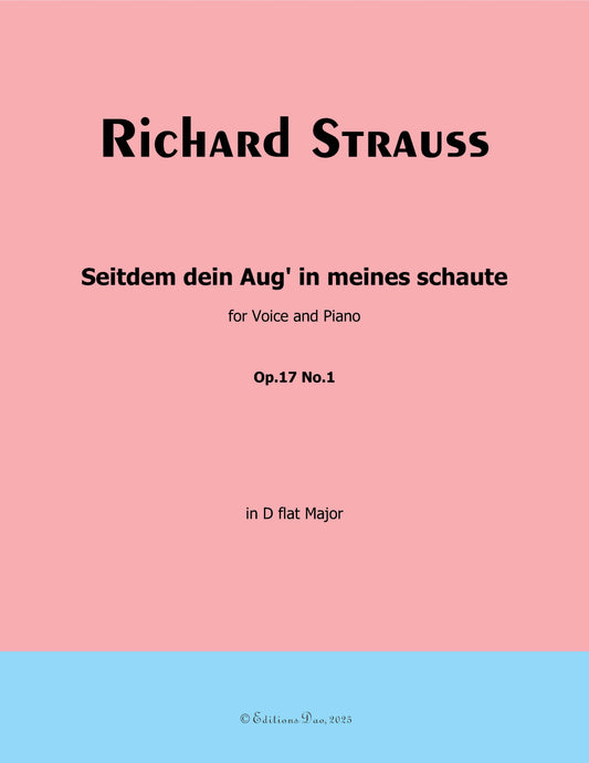 Seitdem dein Aug' in meines schaute, by Richard Strauss