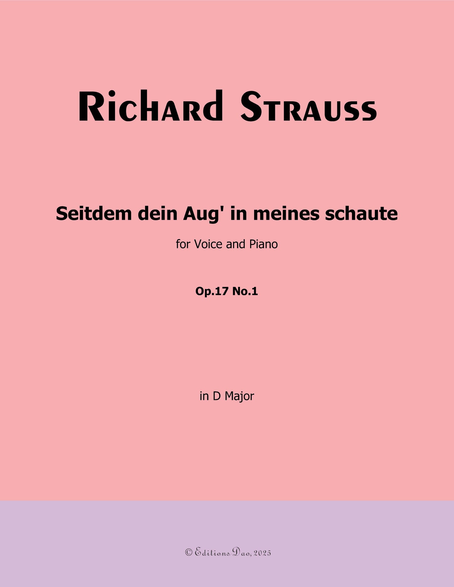 Seitdem dein Aug' in meines schaute, by Richard Strauss