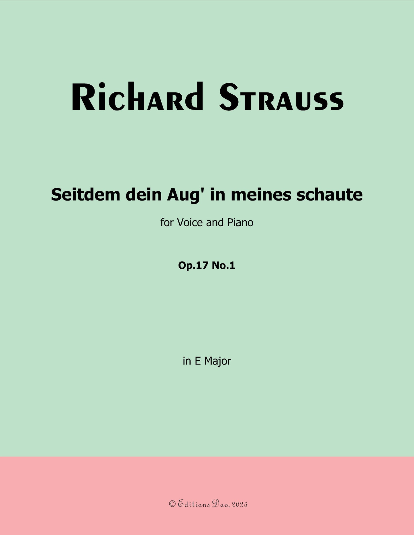 Seitdem dein Aug' in meines schaute, by Richard Strauss