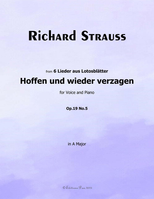 Hoffen und wieder verzagen, by Richard Strauss