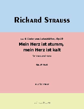 Mein Herz ist stumm,mein Herz ist kalt, by Richard Strauss
