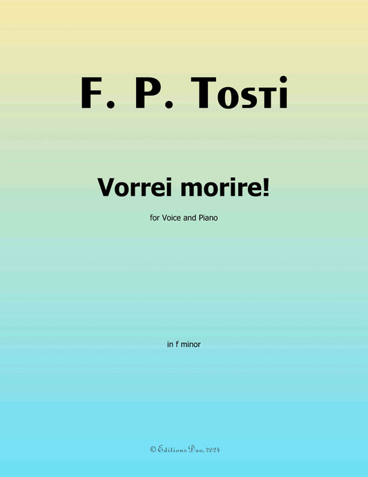 Vorrei morire!, by F. P. Tosti