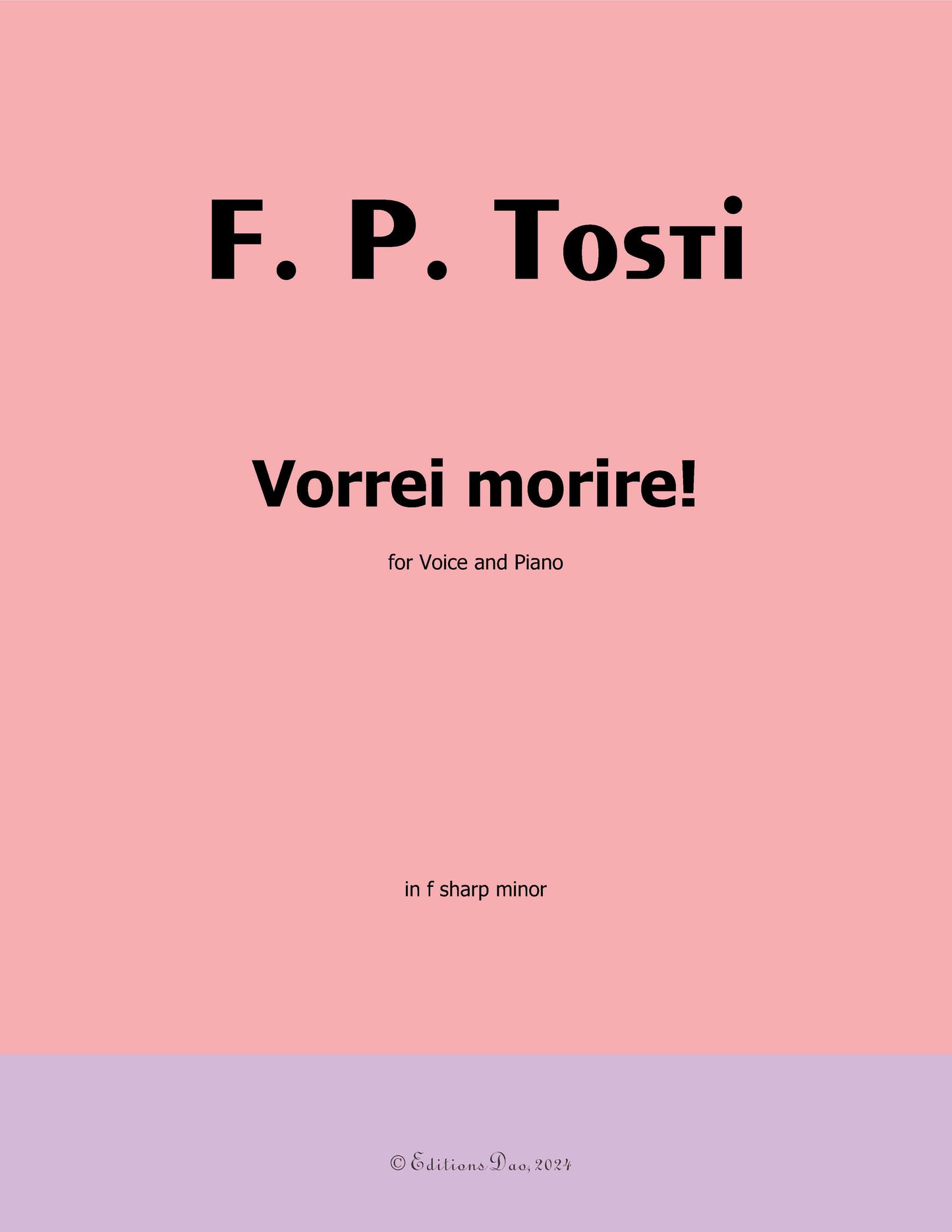 Vorrei morire!, by F. P. Tosti