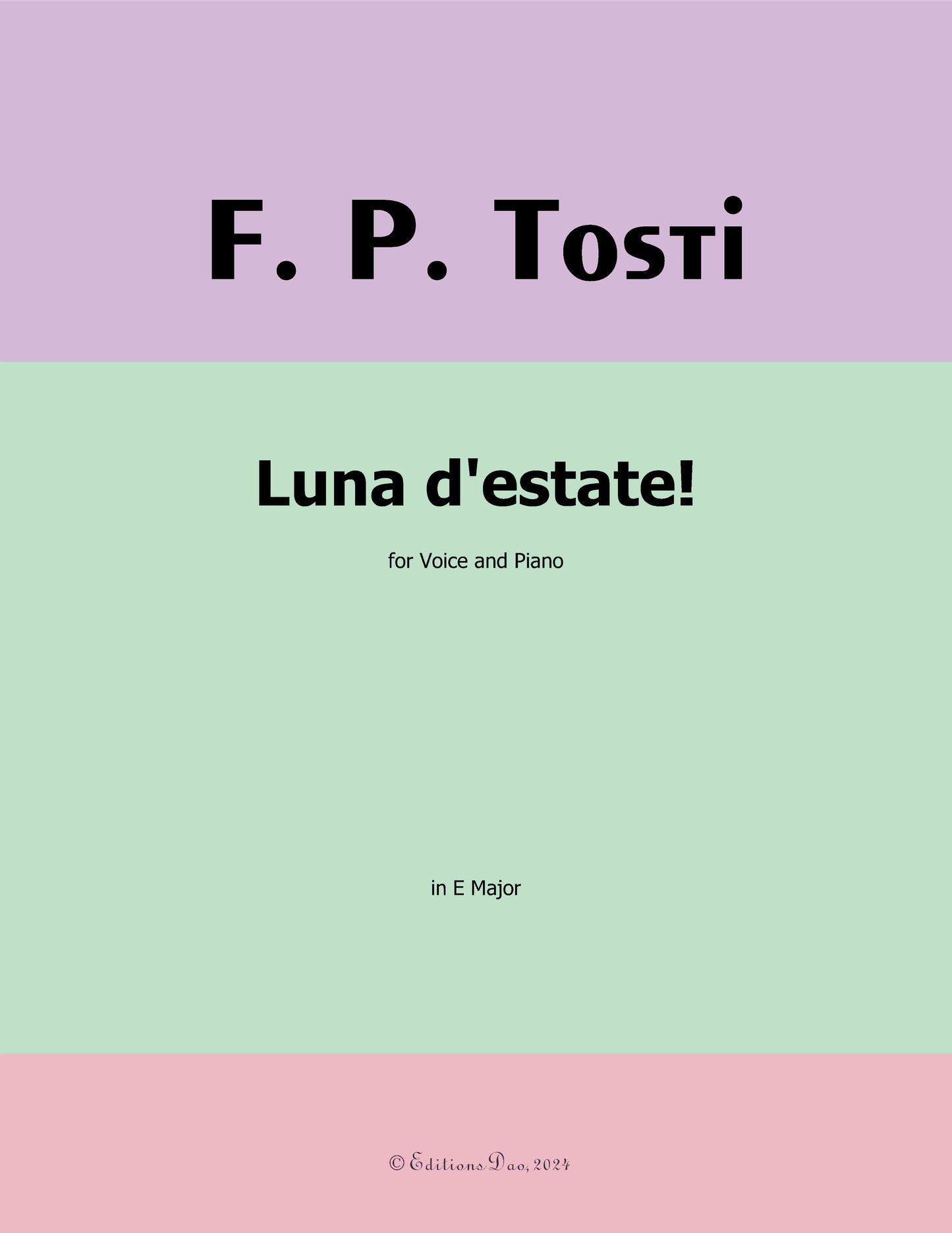Luna destate!, by F. P. Tosti