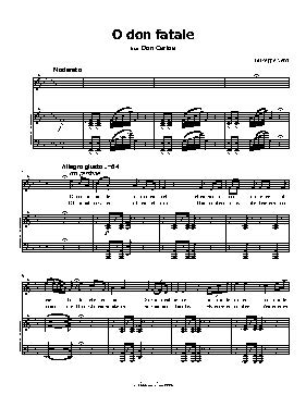 O don fatale, by Verdi