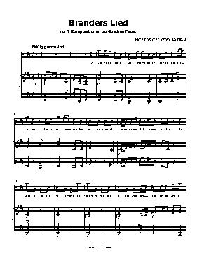 Branders Lied, by R. Wagner